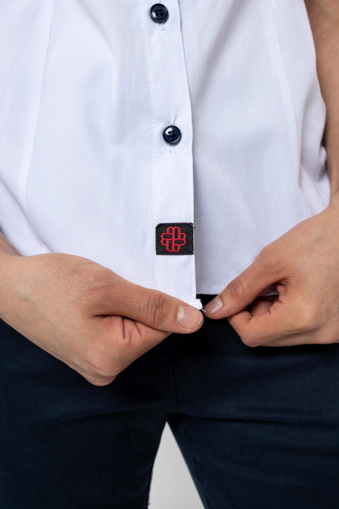 CAMISA FORMAL SLIM FIT MANGA CORTA BIRMINGHAM MUJER #Color_Blanco