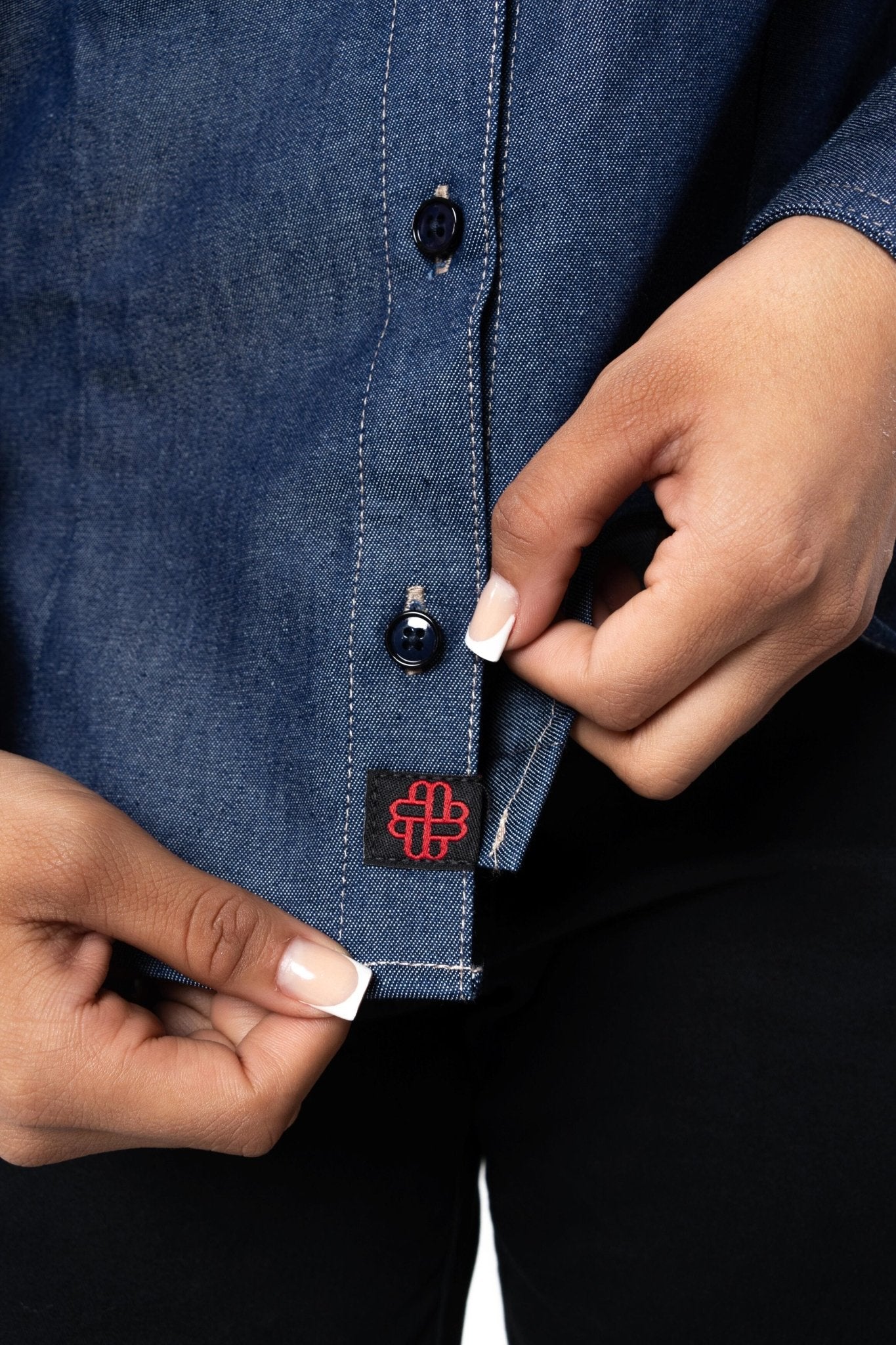 CAMISA FORMAL SLIM FIT MANGA CORTA MONTANA MUJER #Color_Azul Marino