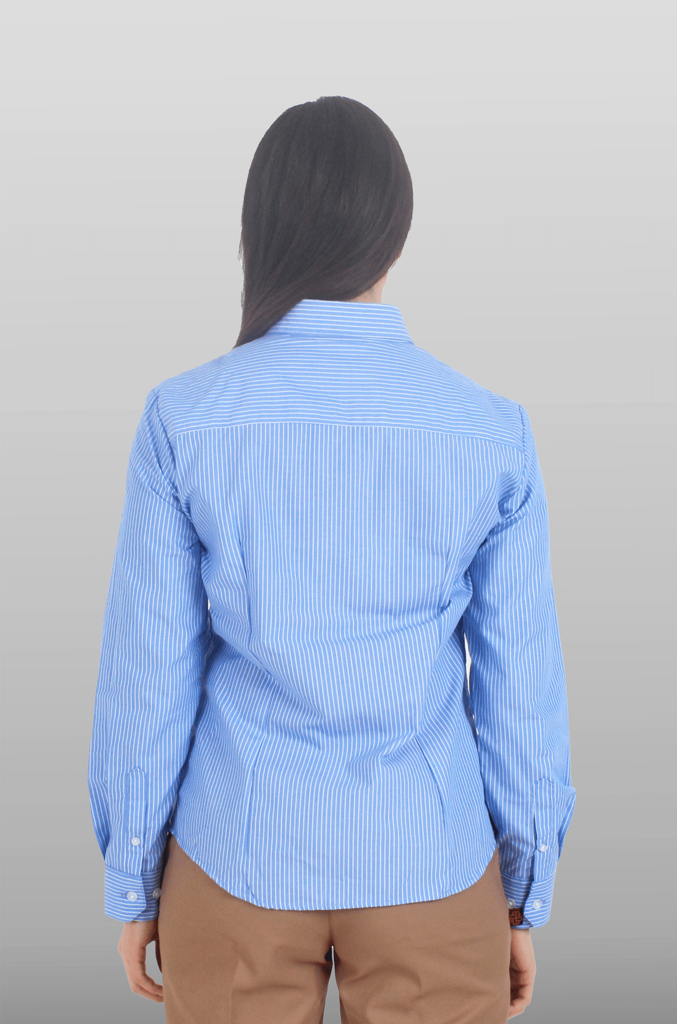 CAMISA FORMAL MANGA LARGA PORTO MUJER #Color_Blanco / Azul