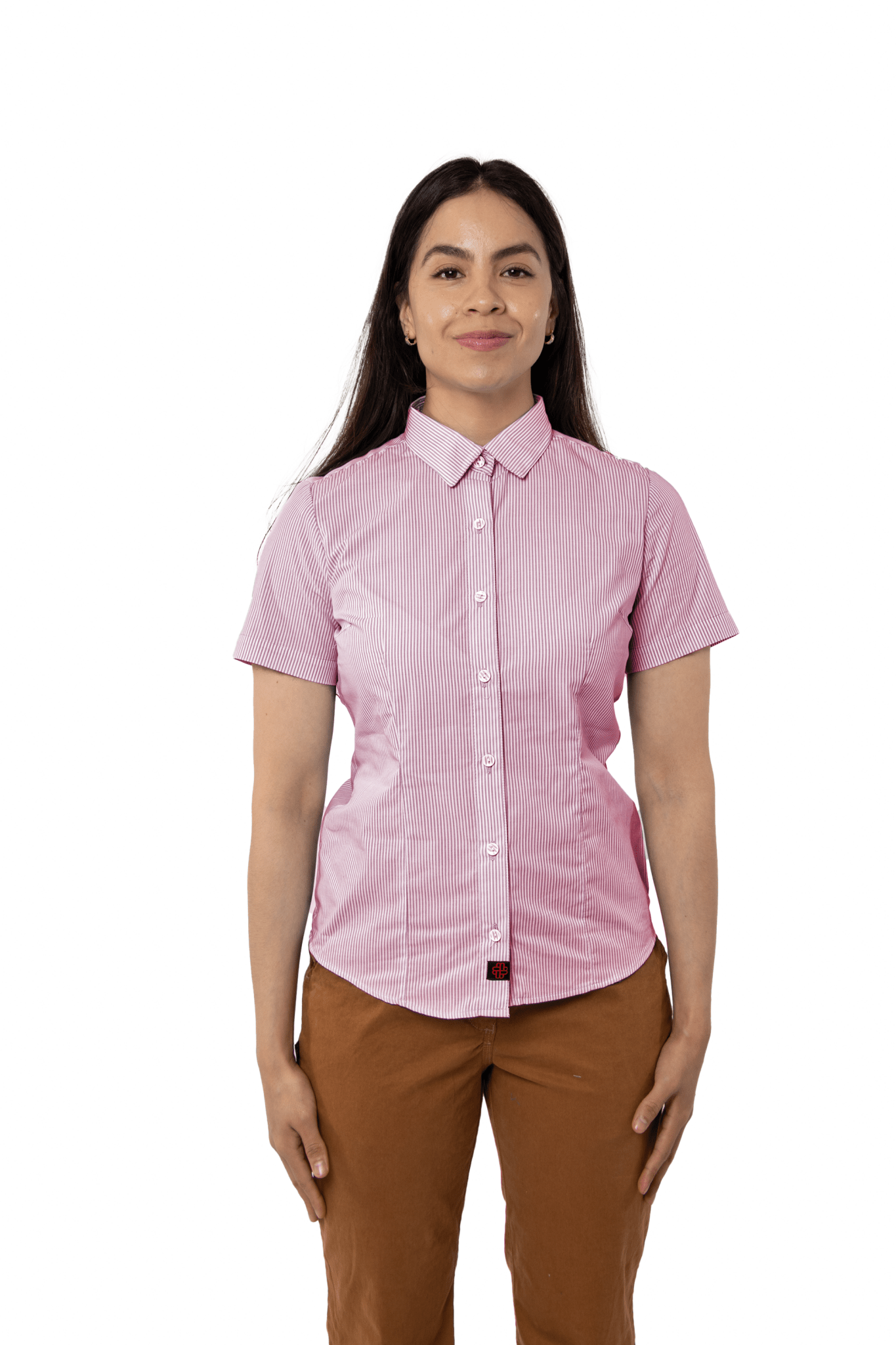 CAMISA SLIM FIT MANGA CORTA MÚNICH MUJER #Color_Rojo