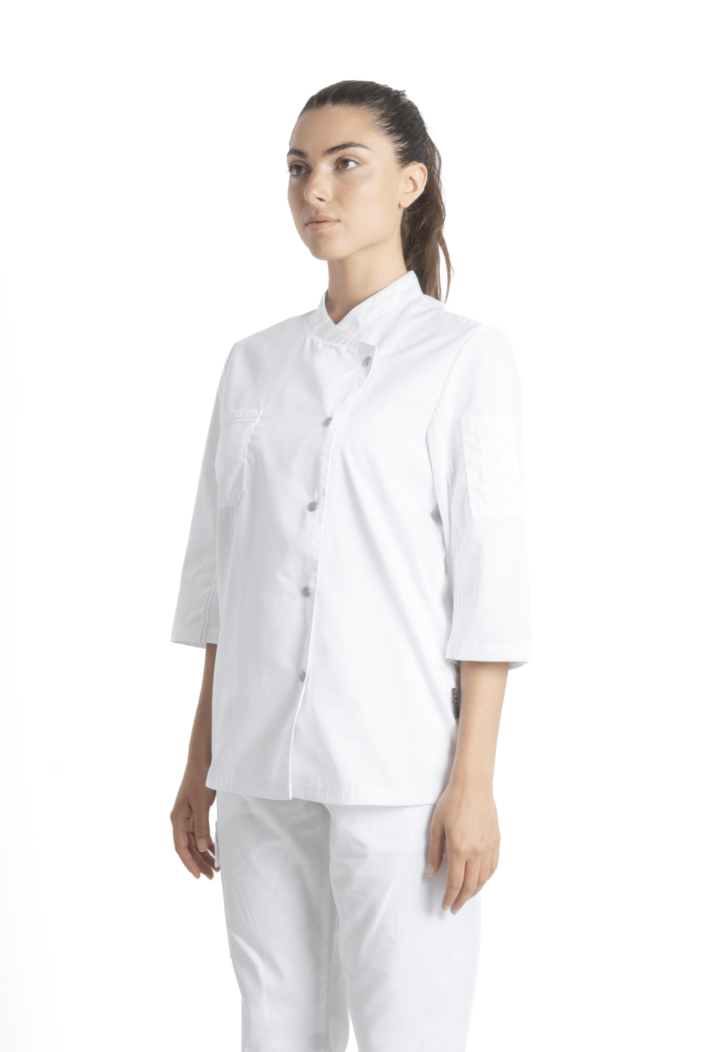 FILIPINA DE CHEF DAMA ZÚRICH MANGA 3/4 #Color_Blanco