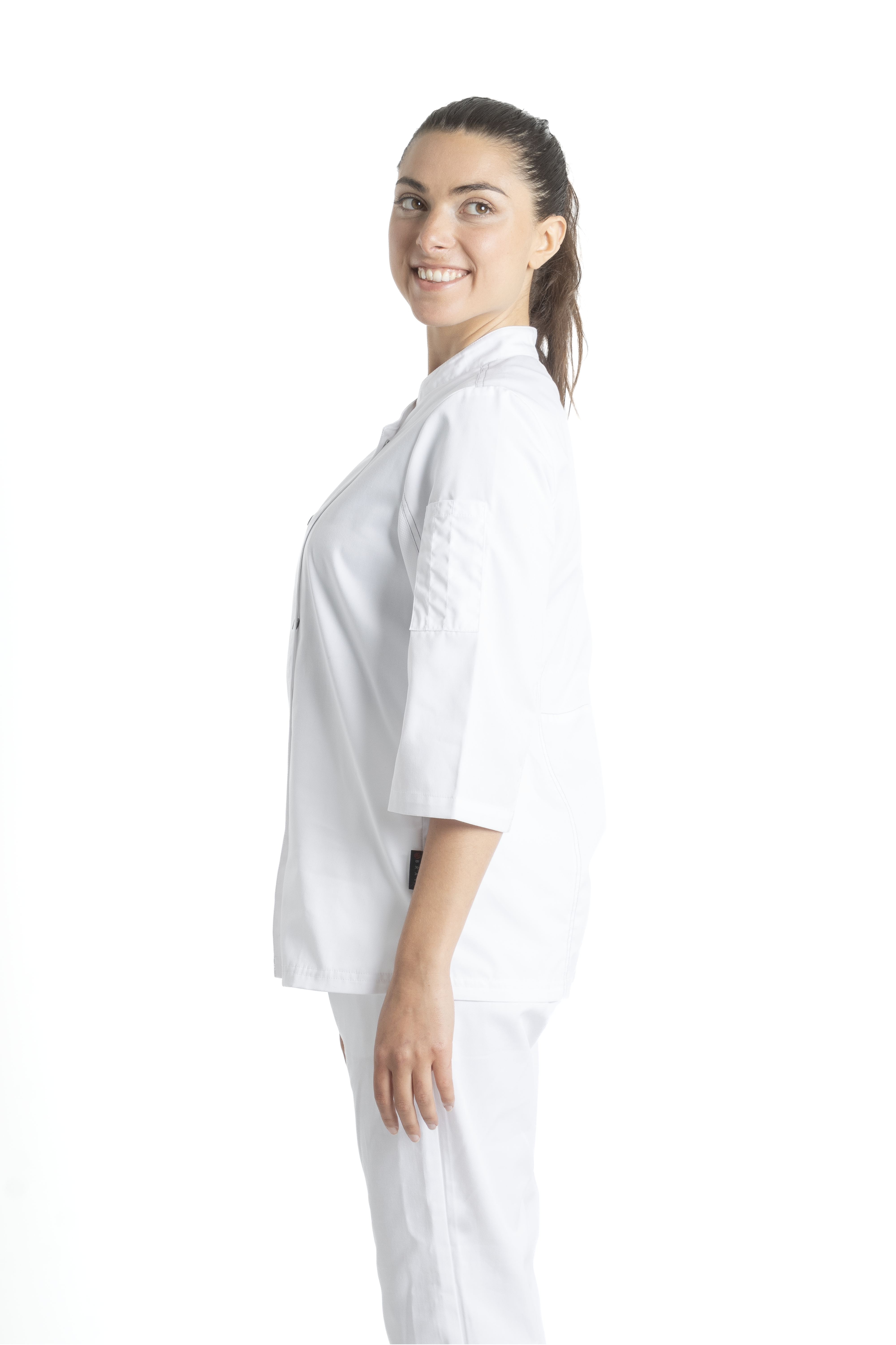 FILIPINA DE CHEF DAMA ZÚRICH MANGA 3/4 #Color_Blanco