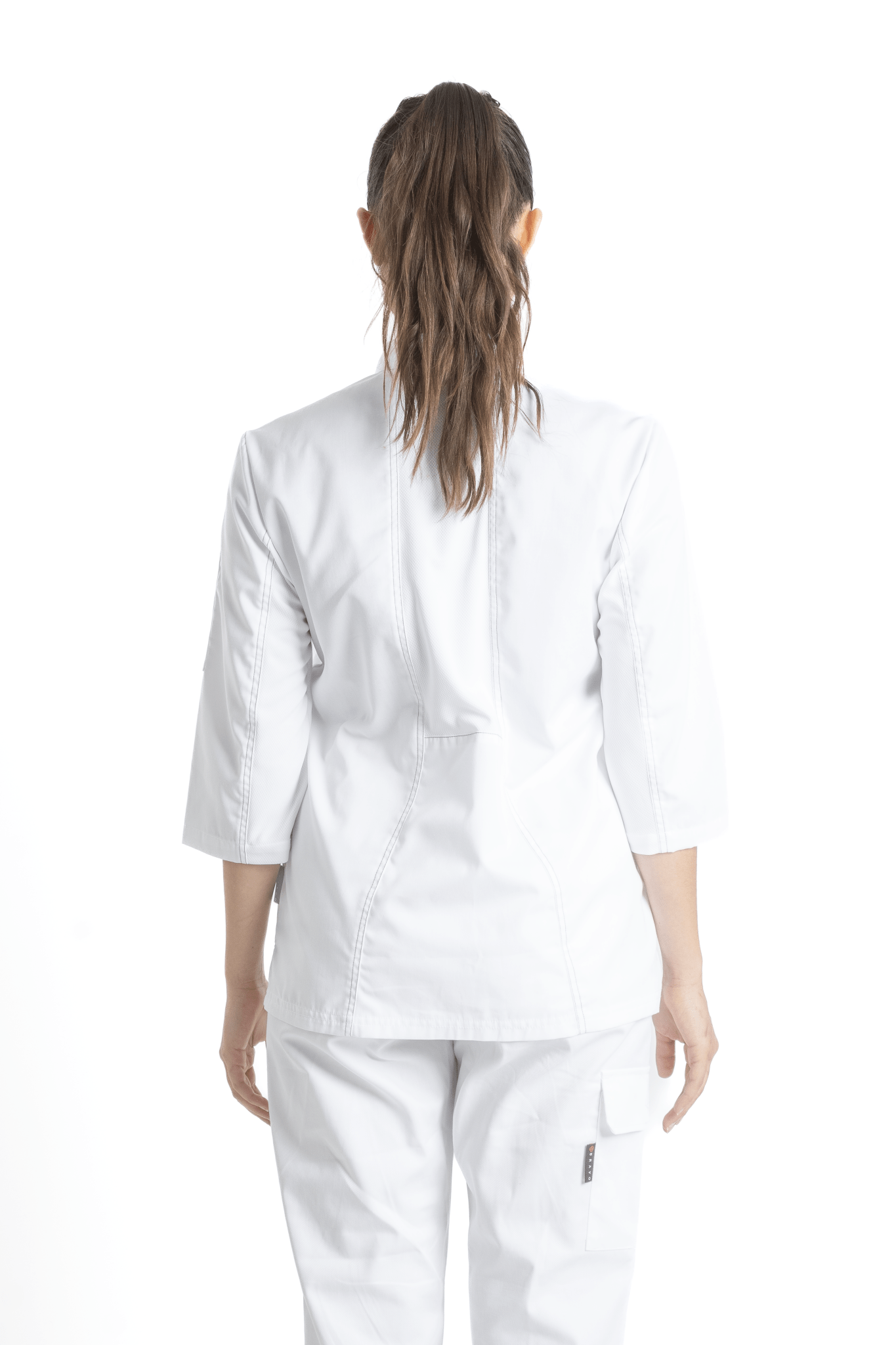 FILIPINA DE CHEF DAMA ZÚRICH MANGA 3/4 #Color_Blanco