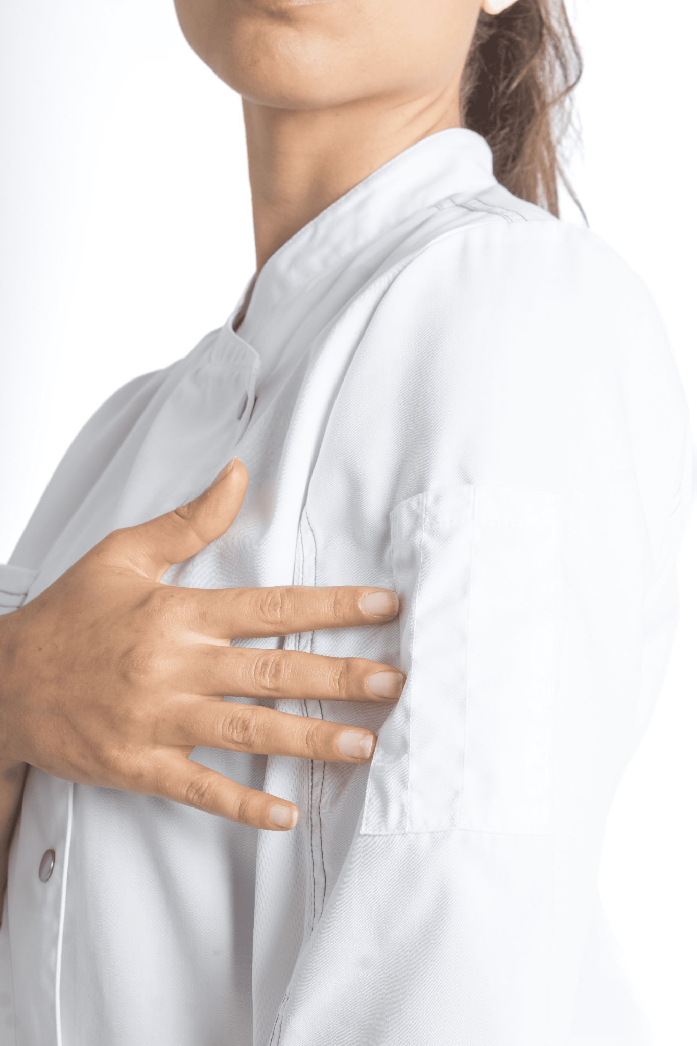 FILIPINA DE CHEF DAMA ZÚRICH MANGA 3/4 #Color_Blanco