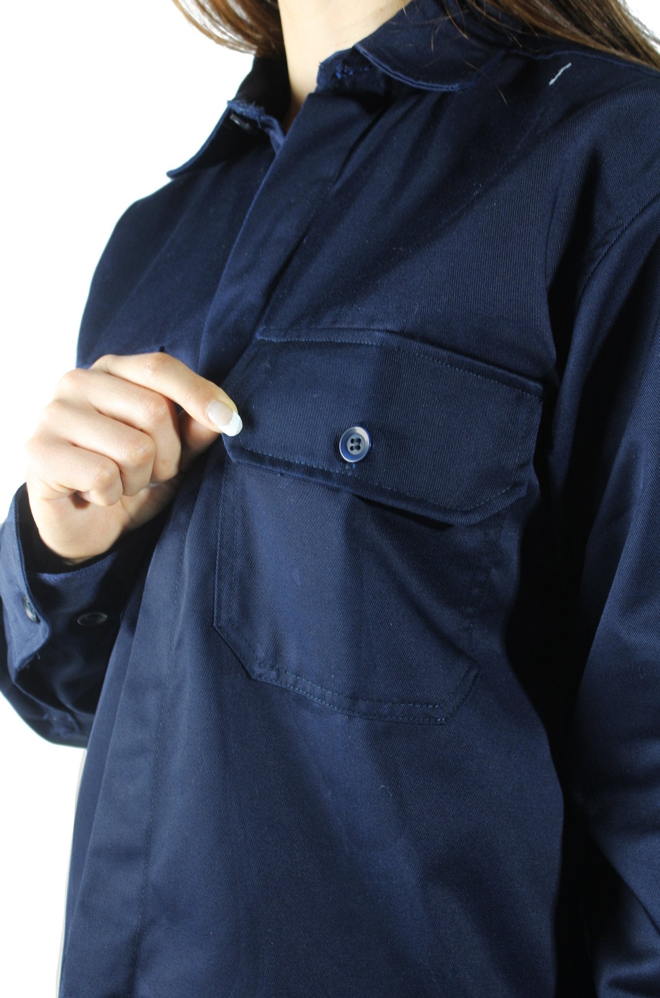 CAMISOLA CAIRO GABARDINA MANGA LARGA UNISEX #Color_Azul Marino