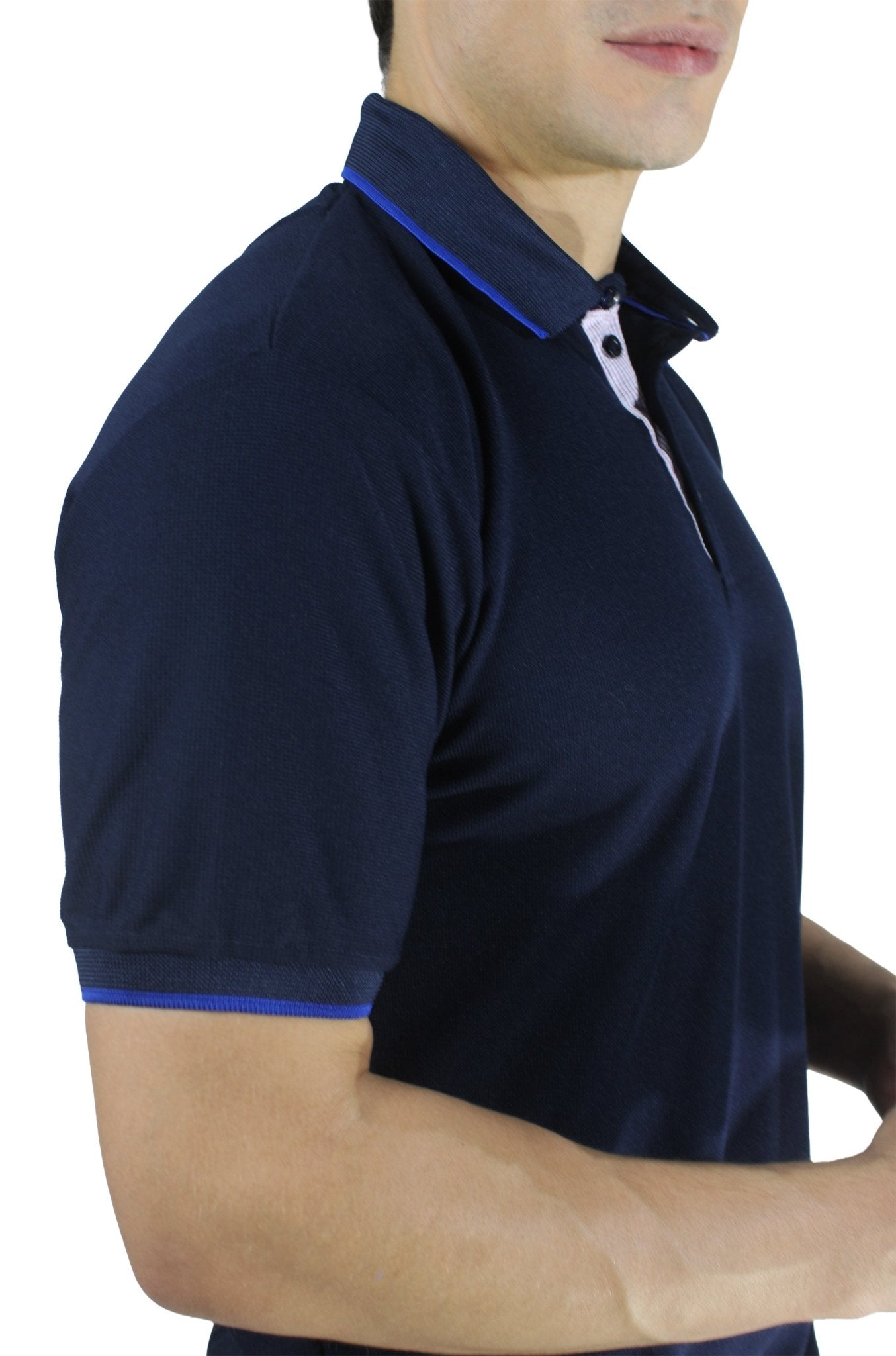 PLAYERA TIPO POLO DRY FIT ÁMSTERDAM HOMBRE #Color_Azul Marino