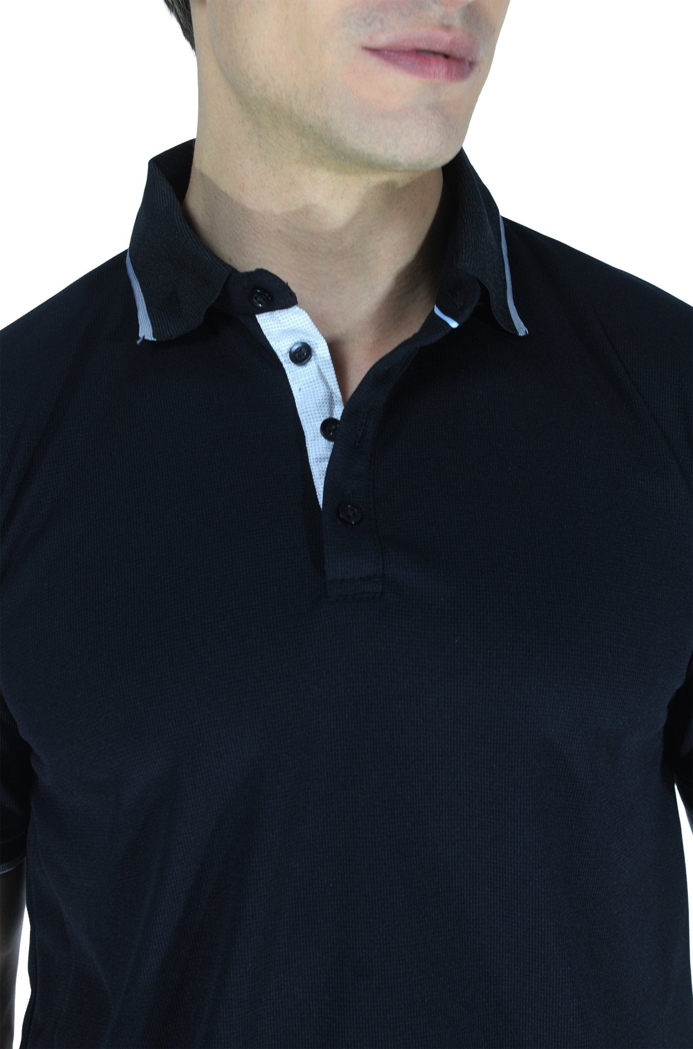 PLAYERA TIPO POLO DRY FIT ÁMSTERDAM HOMBRE #Color_Negro