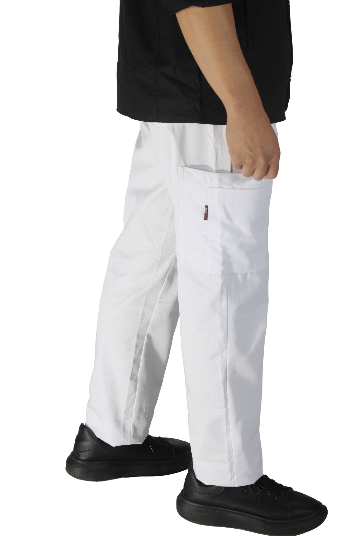 PANTALÓN CHEF RAYAS SEÚL HOMBRE #Color_Blanco