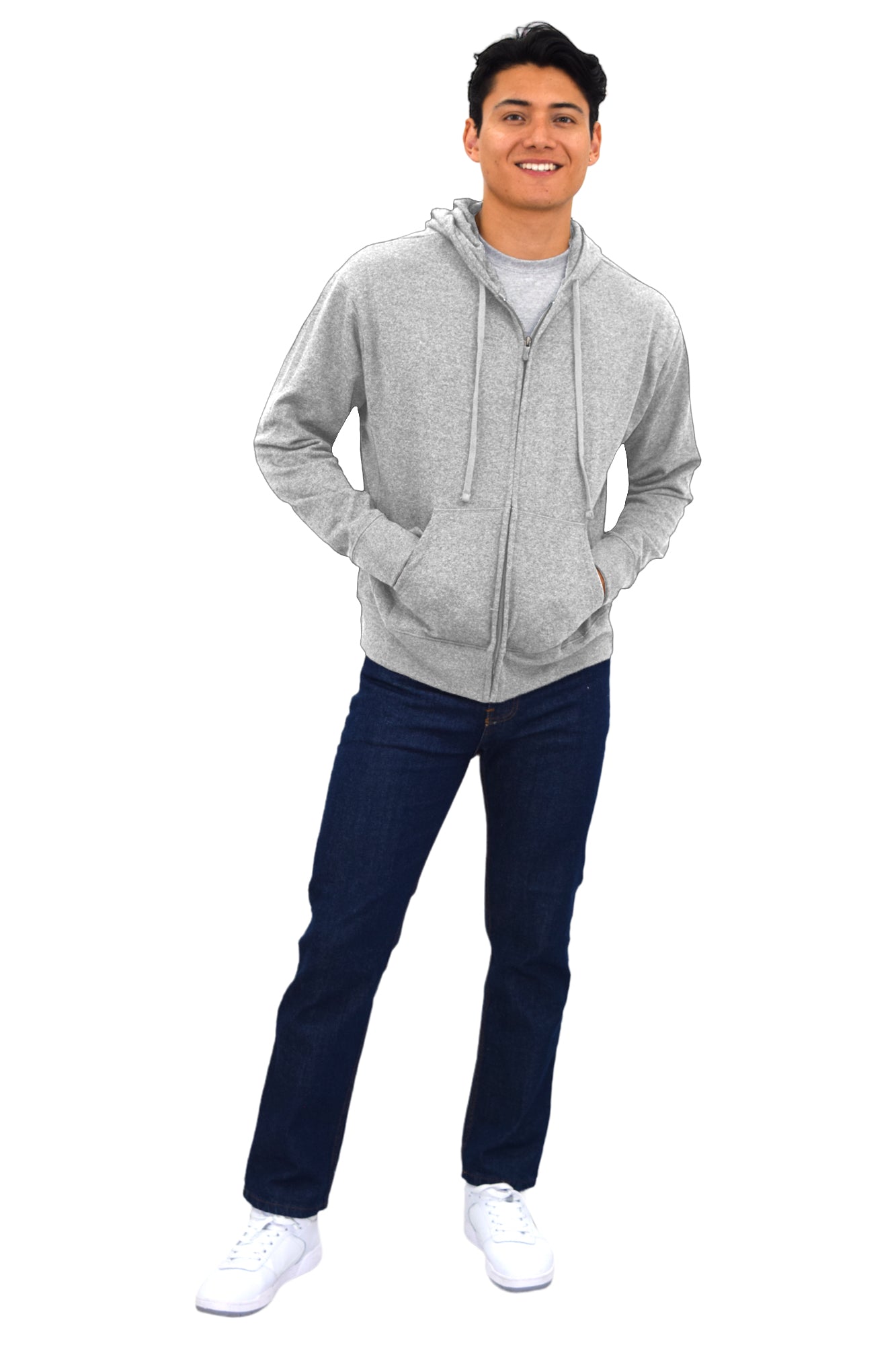 SUDADERA CAPUCHA Y CIERRE LIVERPOOL UNISEX #Color_Gris