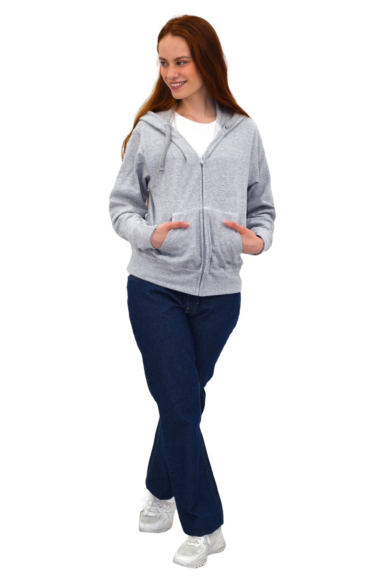 SUDADERA CAPUCHA Y CIERRE LIVERPOOL UNISEX #Color_Gris