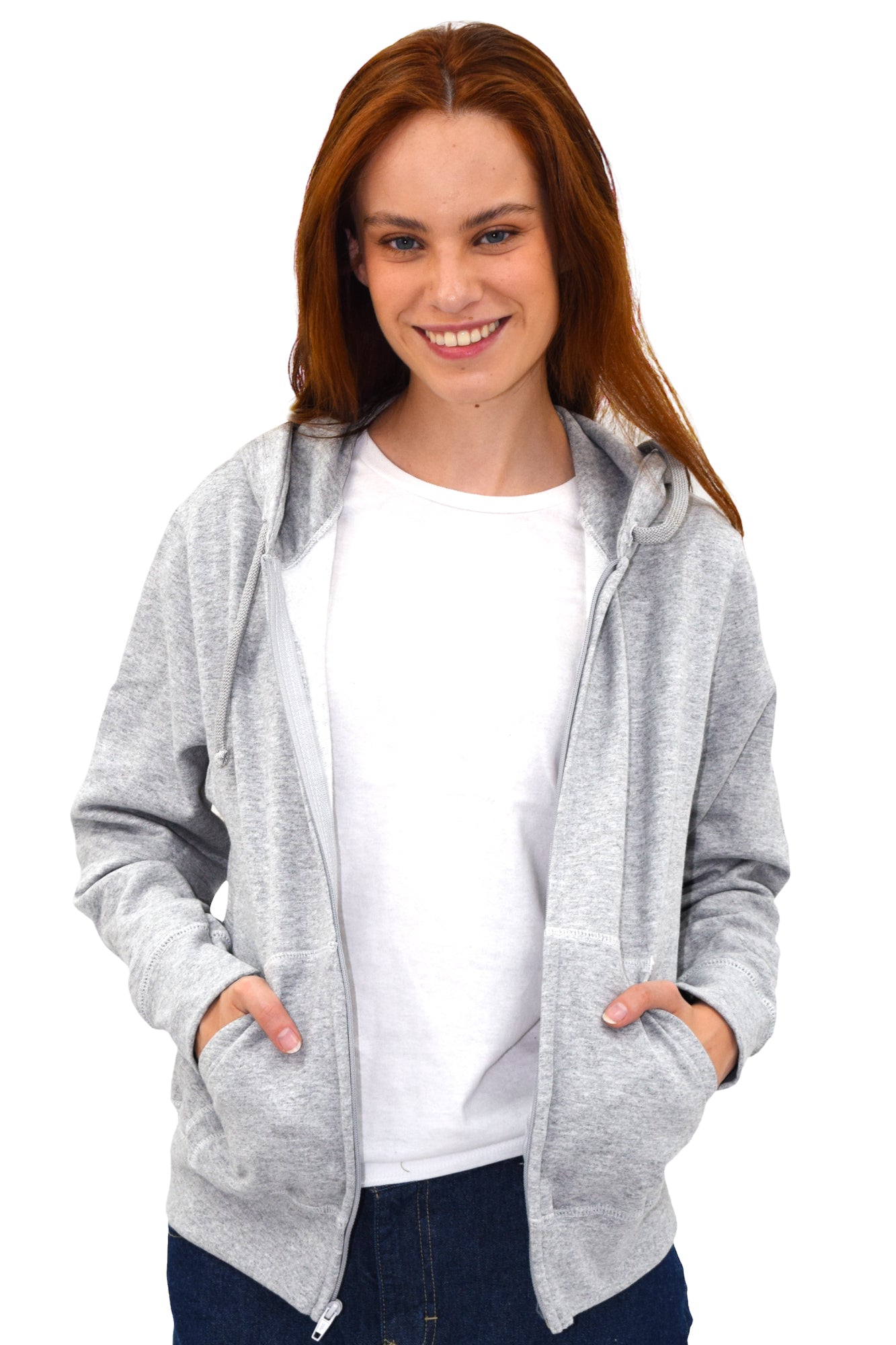 SUDADERA CAPUCHA Y CIERRE LIVERPOOL UNISEX #Color_Gris