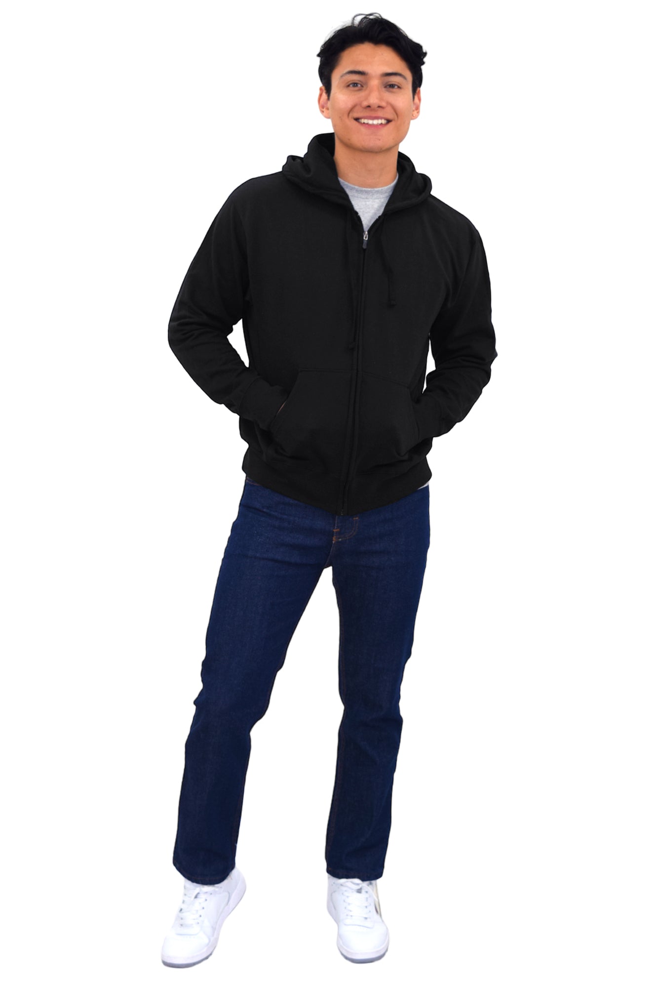 SUDADERA CAPUCHA Y CIERRE LIVERPOOL UNISEX #Color_Negro