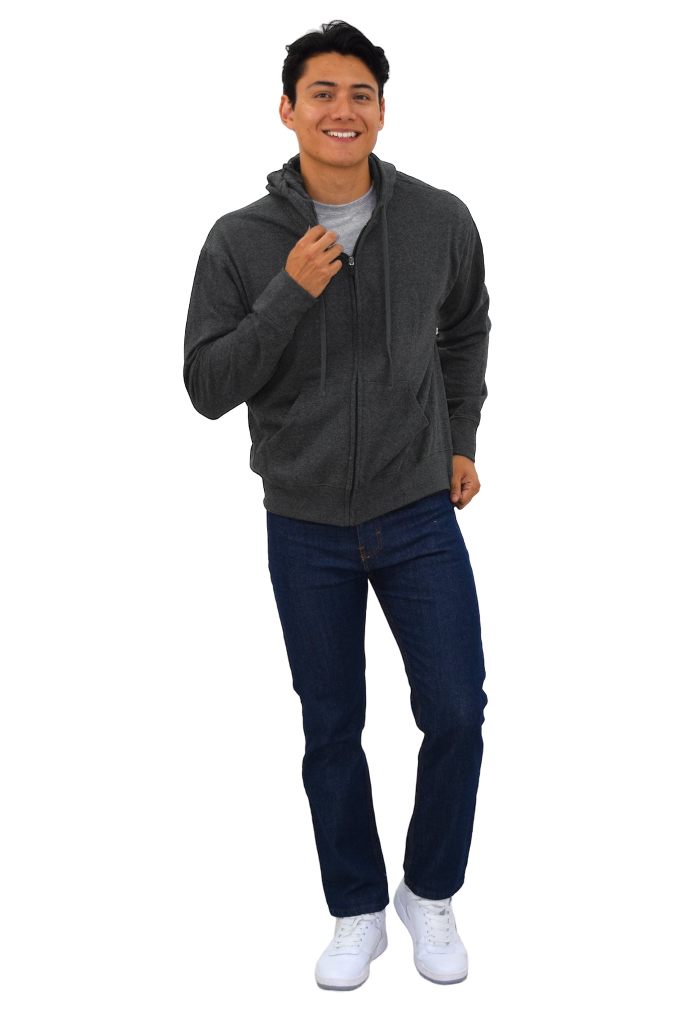 SUDADERA CAPUCHA Y CIERRE LIVERPOOL UNISEX #Color_Gris