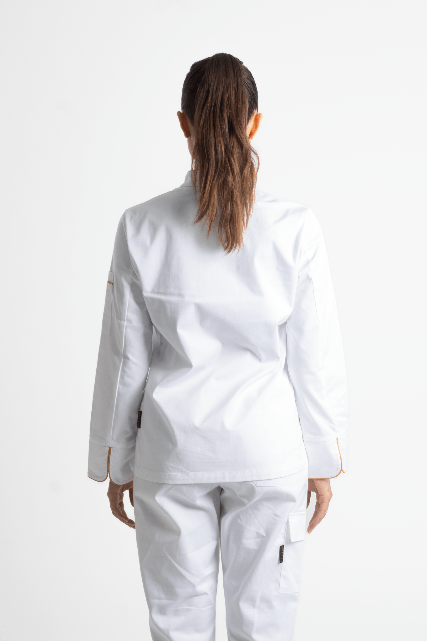 FILIPINA DE CHEF DAMA BEIRUT MANGA 3/4 #Color_Blanco - Dorado