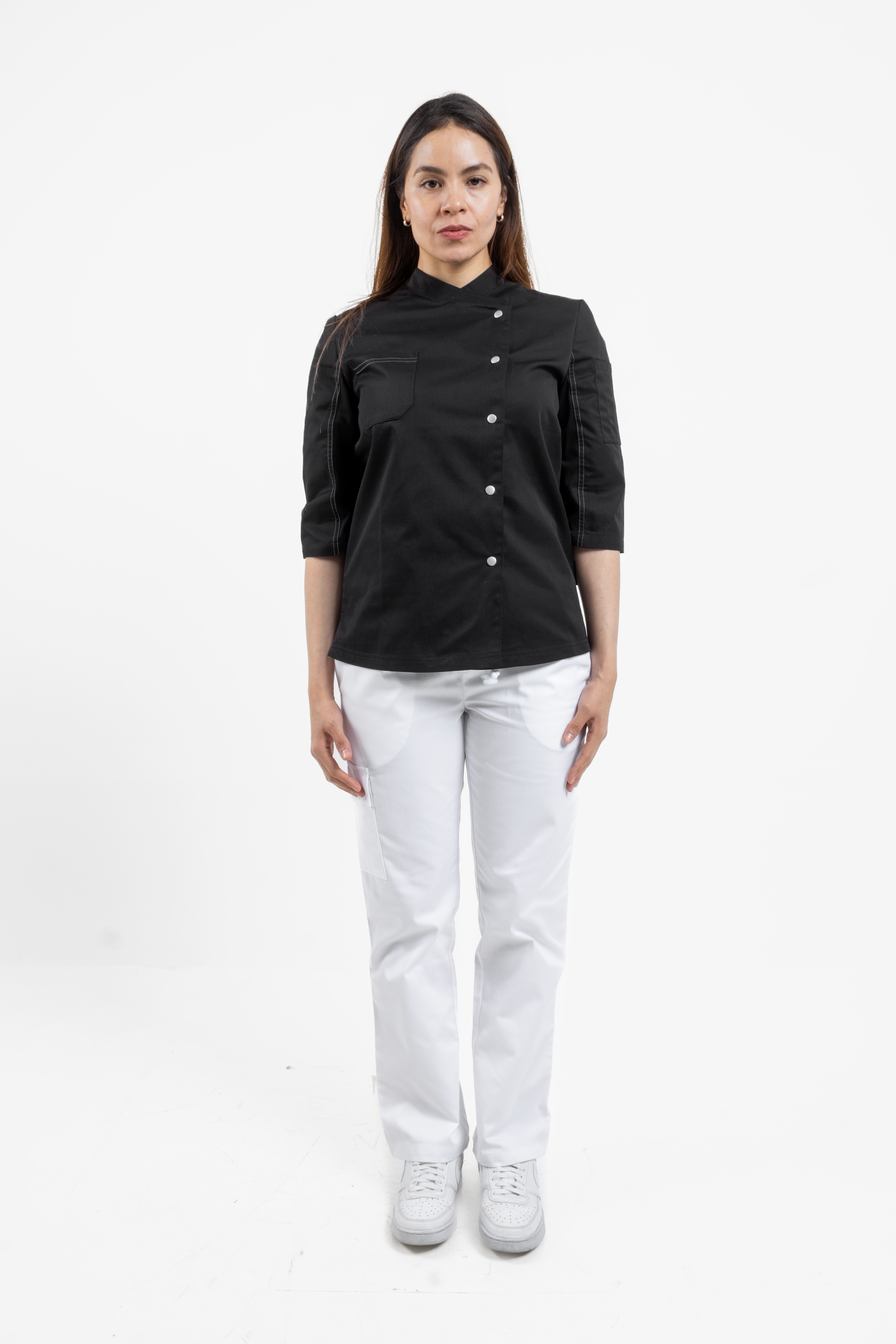 FILIPINA DE CHEF DAMA ZÚRICH MANGA 3/4 #Color_Negro