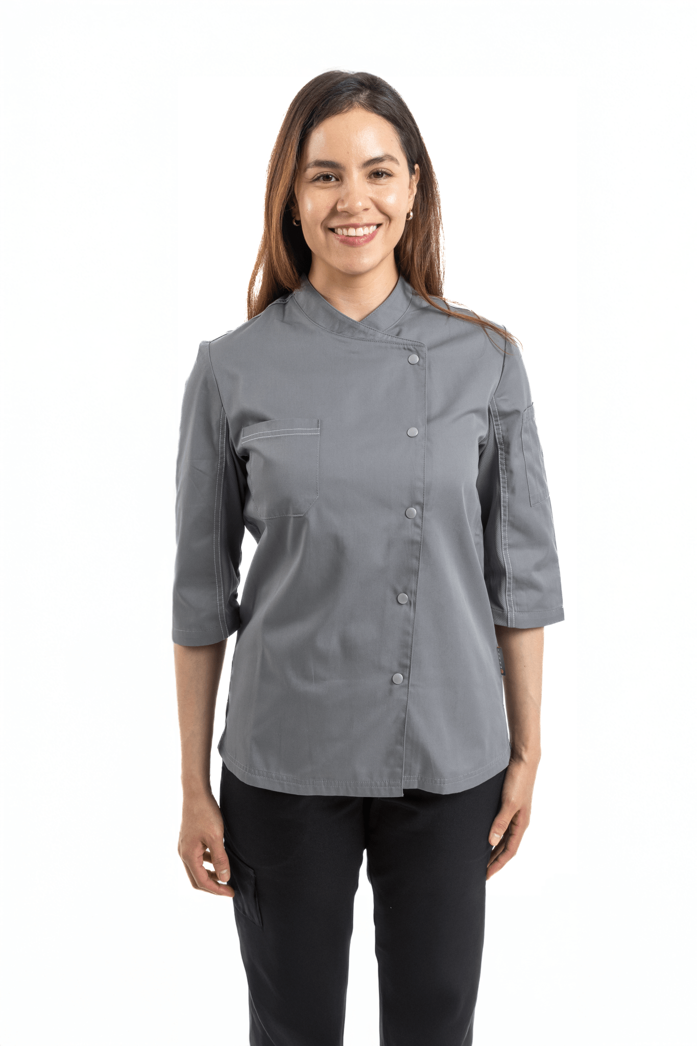 FILIPINA DE CHEF DAMA ZÚRICH MANGA 3/4 #Color_Gris