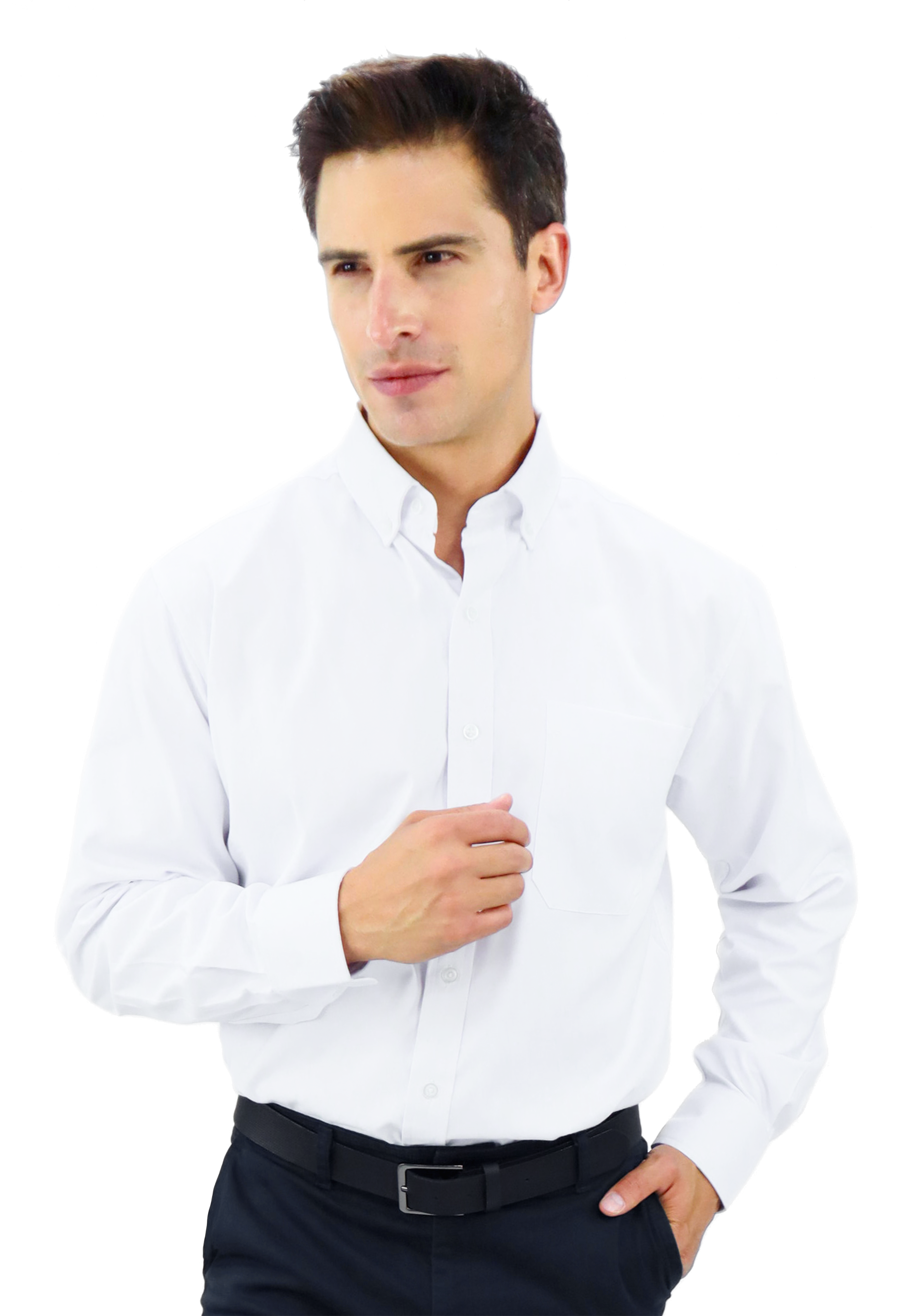 CAMISA BÁSICA MANGA LARGA MONCLOVA HOMBRE #Color_Blanco