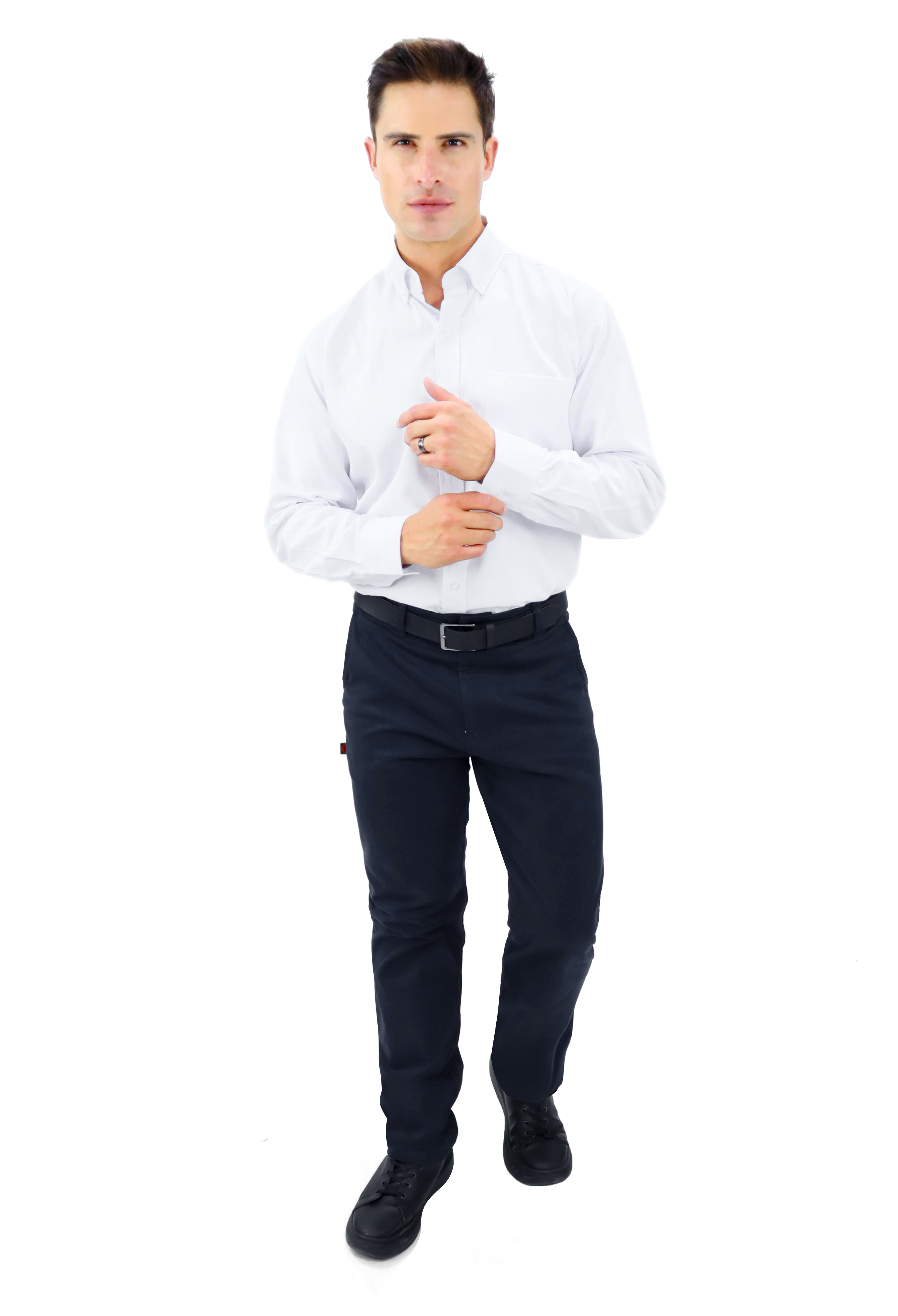CAMISA BÁSICA MANGA LARGA MONCLOVA HOMBRE #Color_Blanco