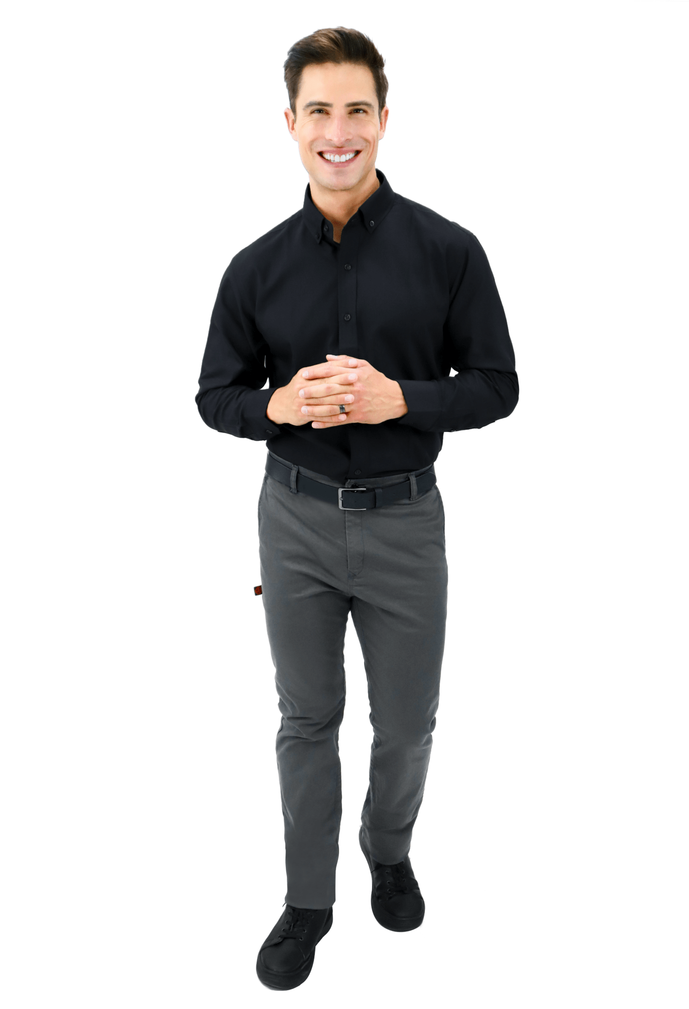 CAMISA BÁSICA MANGA LARGA MONCLOVA HOMBRE #Color_Negro