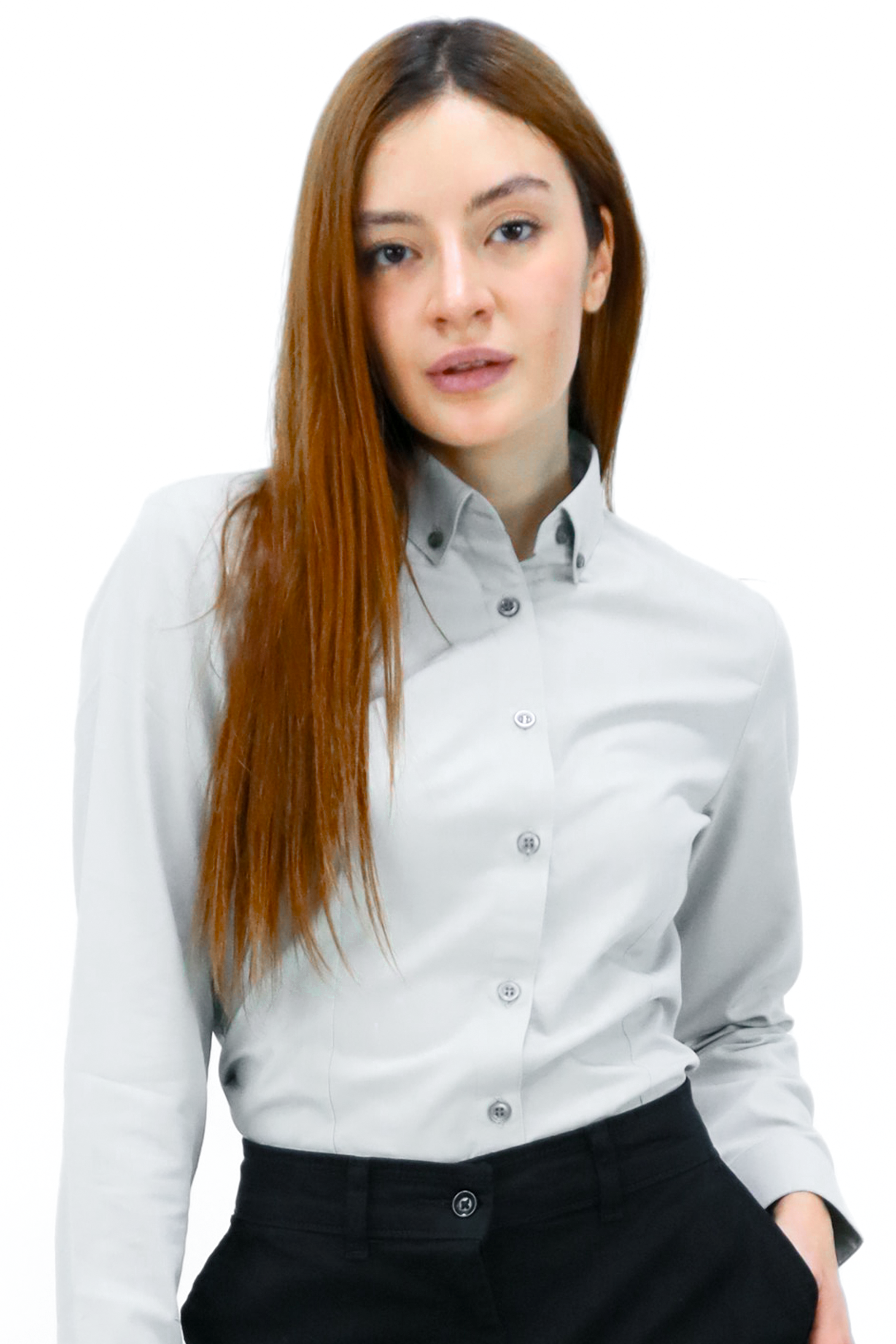 CAMISA BÁSICA MANGA LARGA MONCLOVA MUJER #Color_Gris