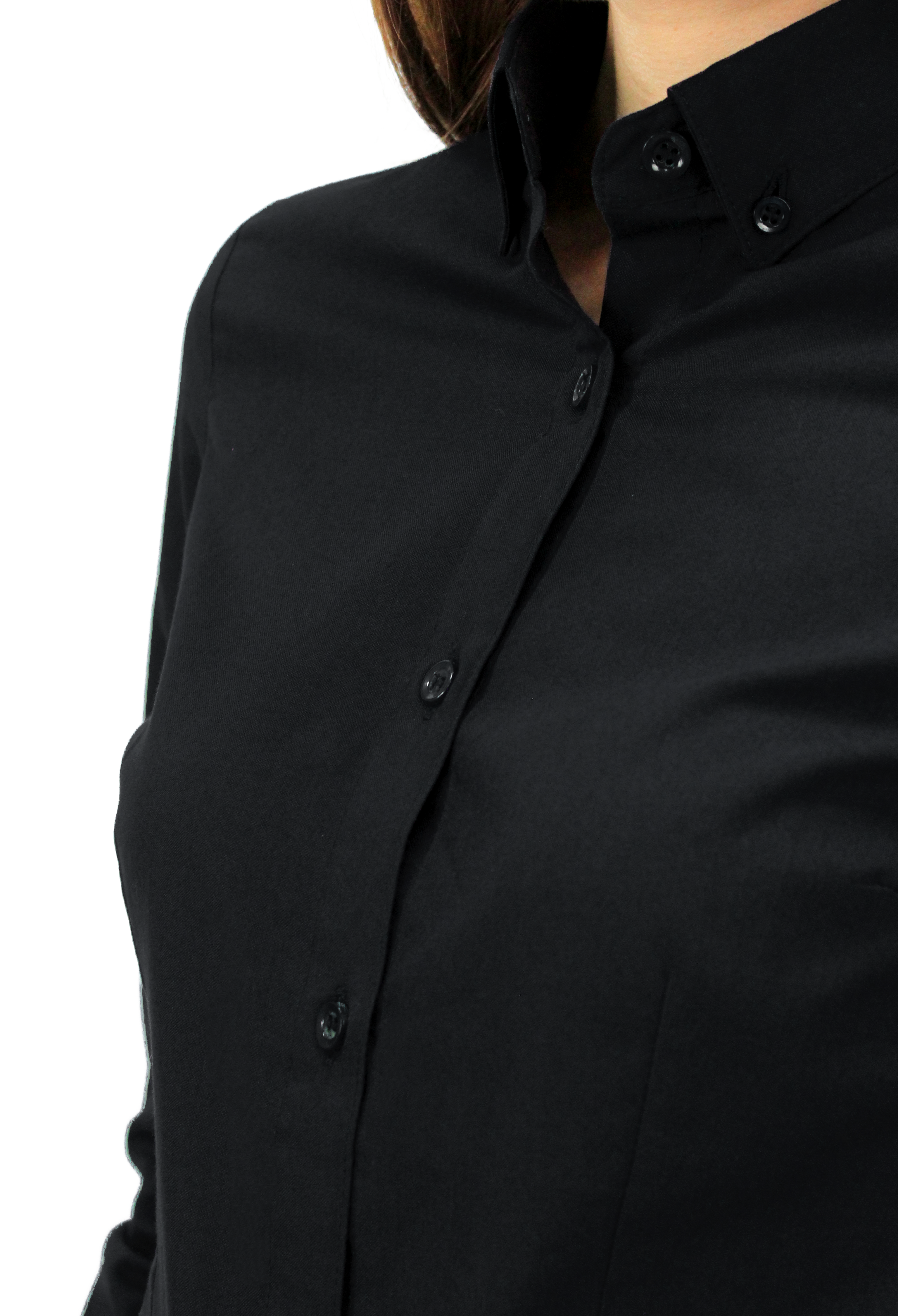 CAMISA BÁSICA MANGA LARGA MONCLOVA MUJER #Color_Negro
