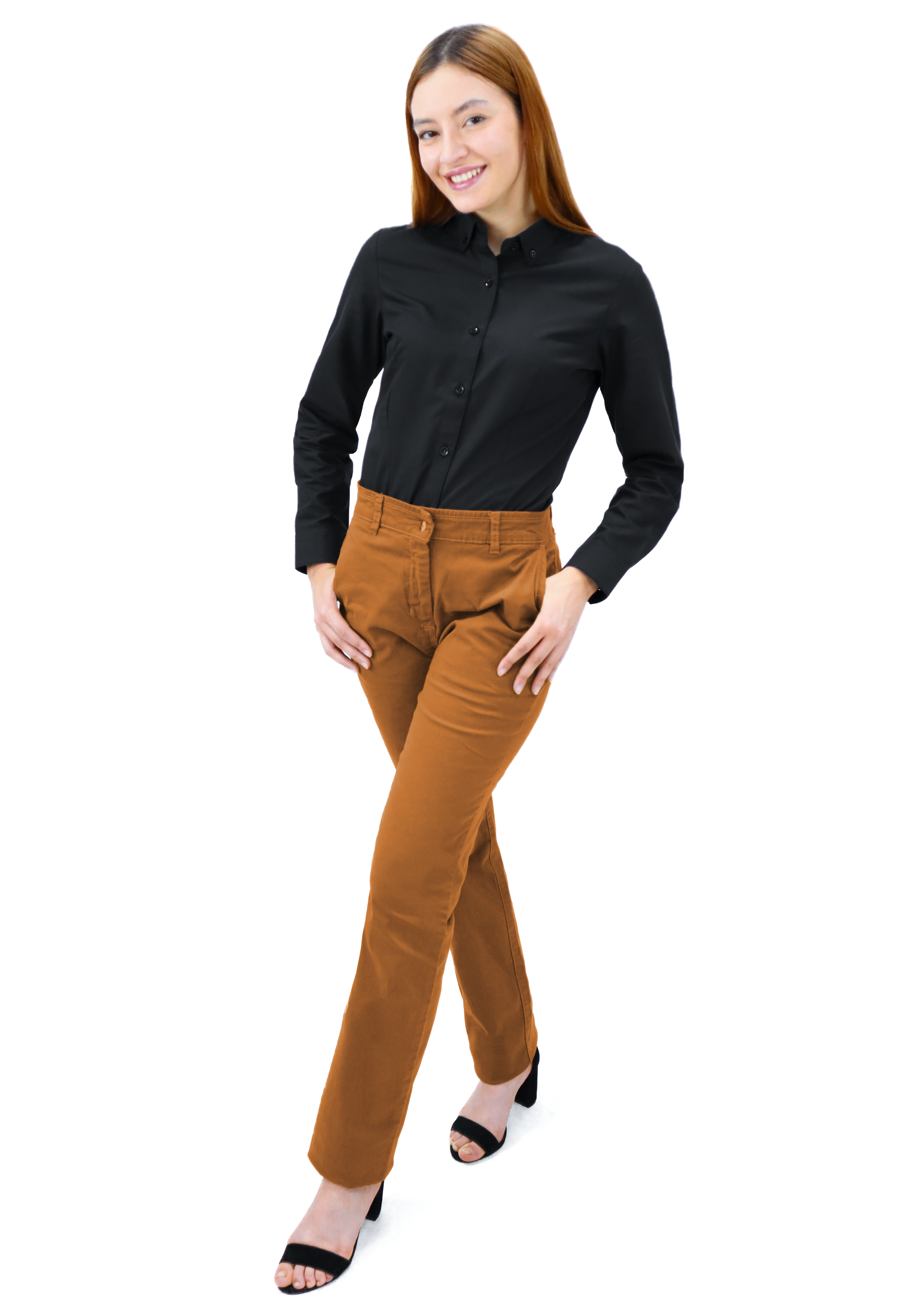 CAMISA BÁSICA MANGA LARGA MONCLOVA MUJER #Color_Negro