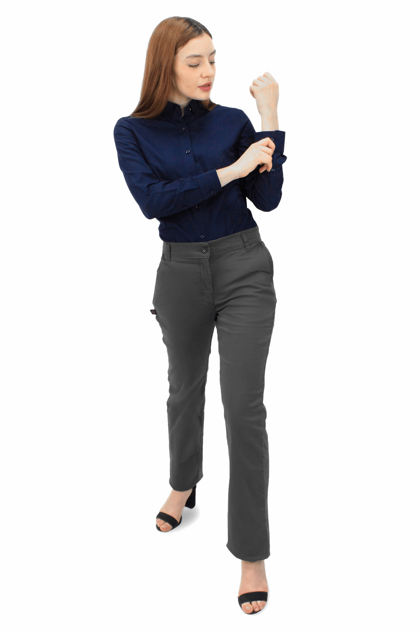 CAMISA BÁSICA MANGA LARGA MONCLOVA MUJER #Color_Azul Marino