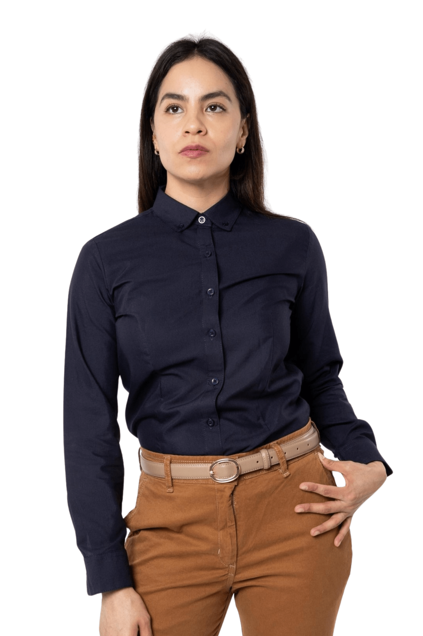CAMISA BÁSICA MANGA LARGA MONCLOVA MUJER #Color_Negro