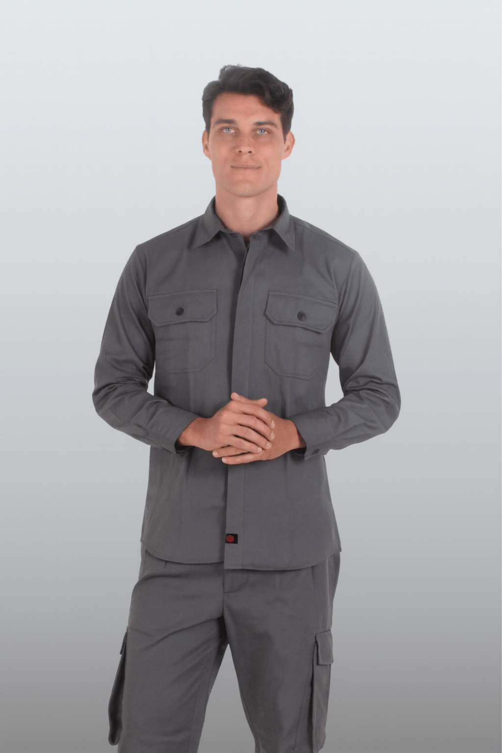 CAMISOLA CAIRO GABARDINA MANGA LARGA UNISEX #Color_Gris