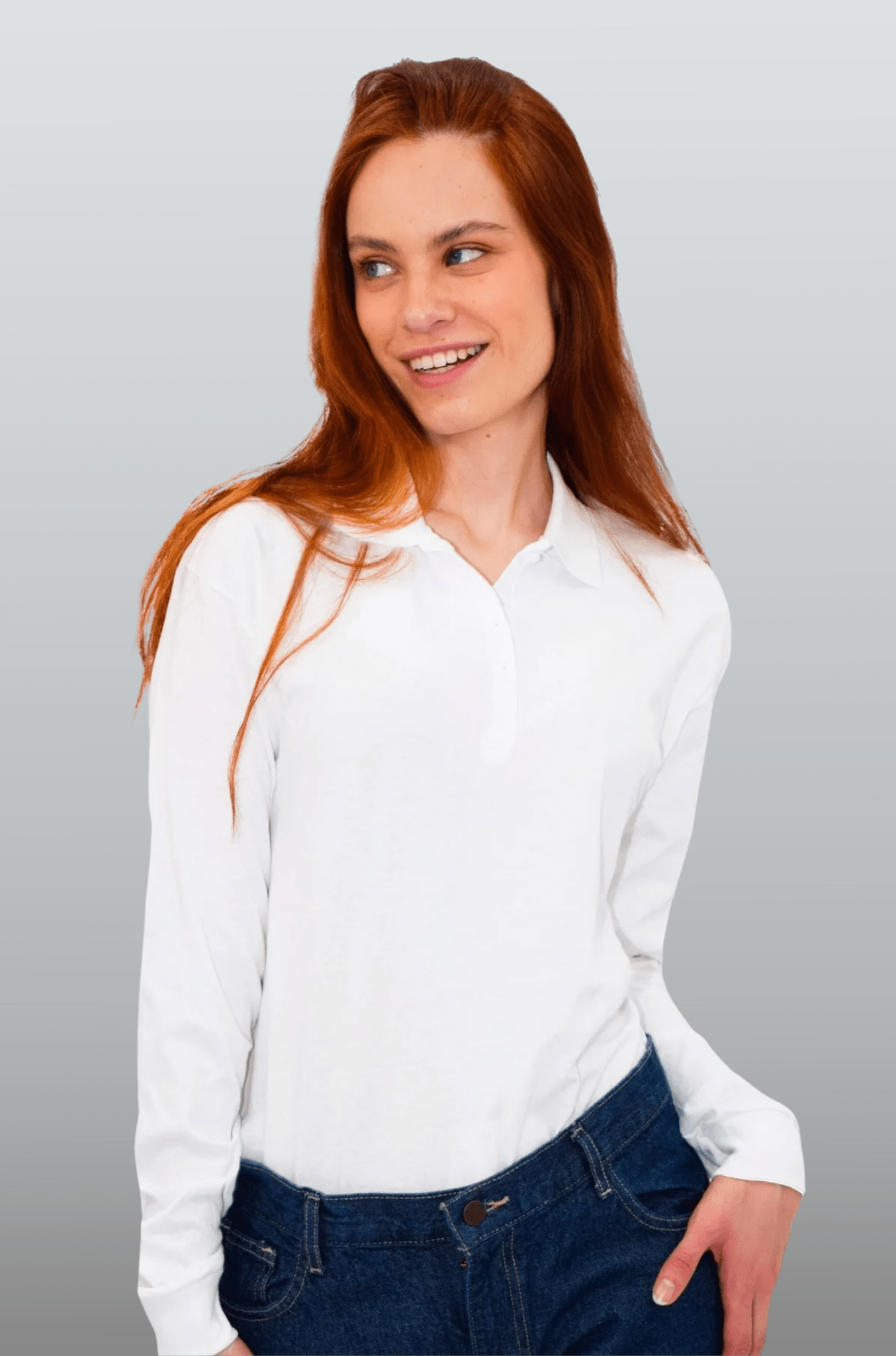 PLAYERA TIPO POLO MANGA LARGA ROMA UNISEX #Color_Blanco