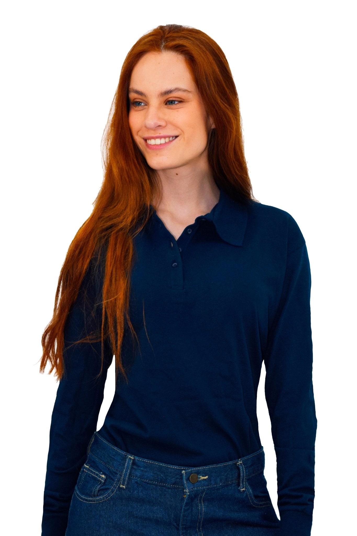 PLAYERA TIPO POLO MANGA LARGA ROMA UNISEX #Color_Azul Marino