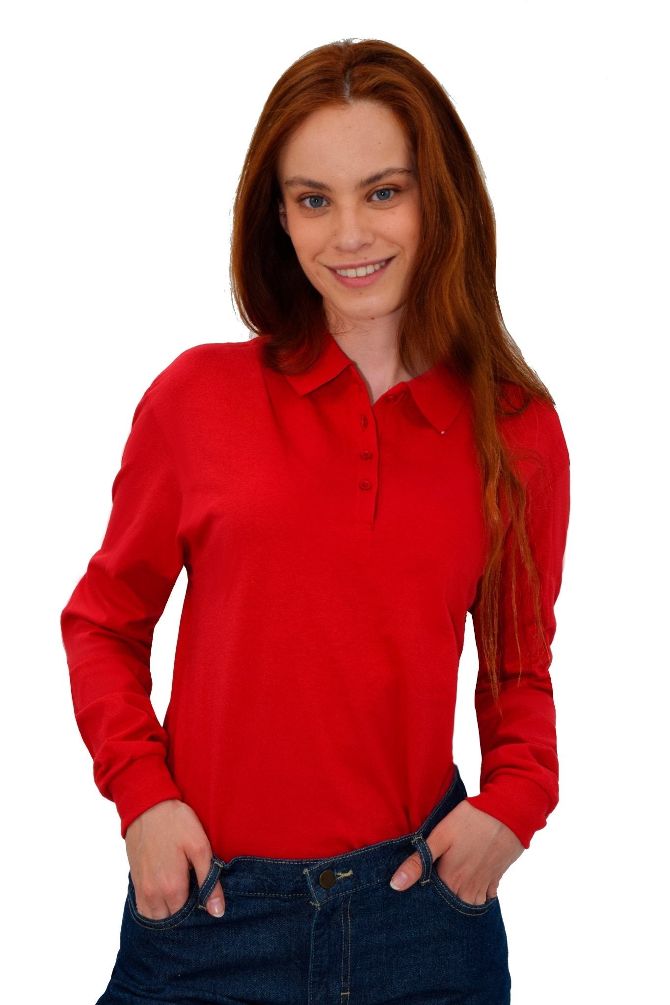 PLAYERA TIPO POLO MANGA LARGA ROMA UNISEX #Color_Rojo