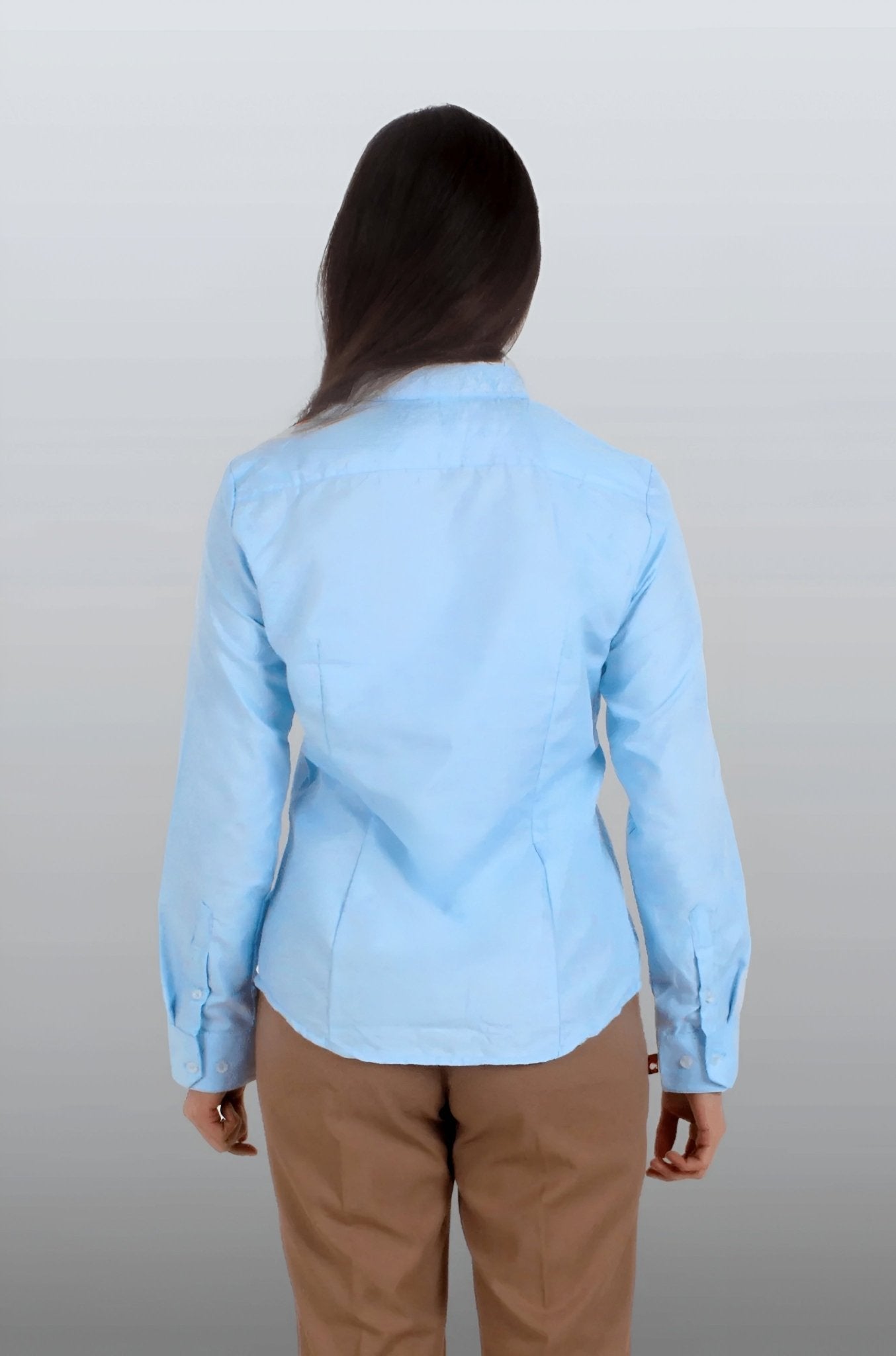 CAMISA BÁSICA MANGA LARGA MONCLOVA MUJER #Color_Azul