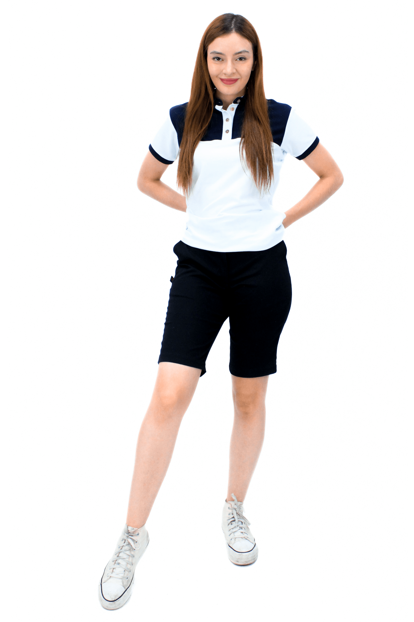 BERMUDA CASUAL DE GABARDINA ATLANTA MUJER #Color_Negro