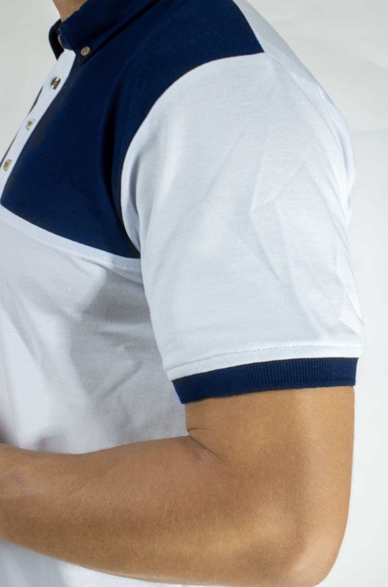 PLAYERA TIPO POLO LISBOA HOMBRE #Color_Blanco / Azul