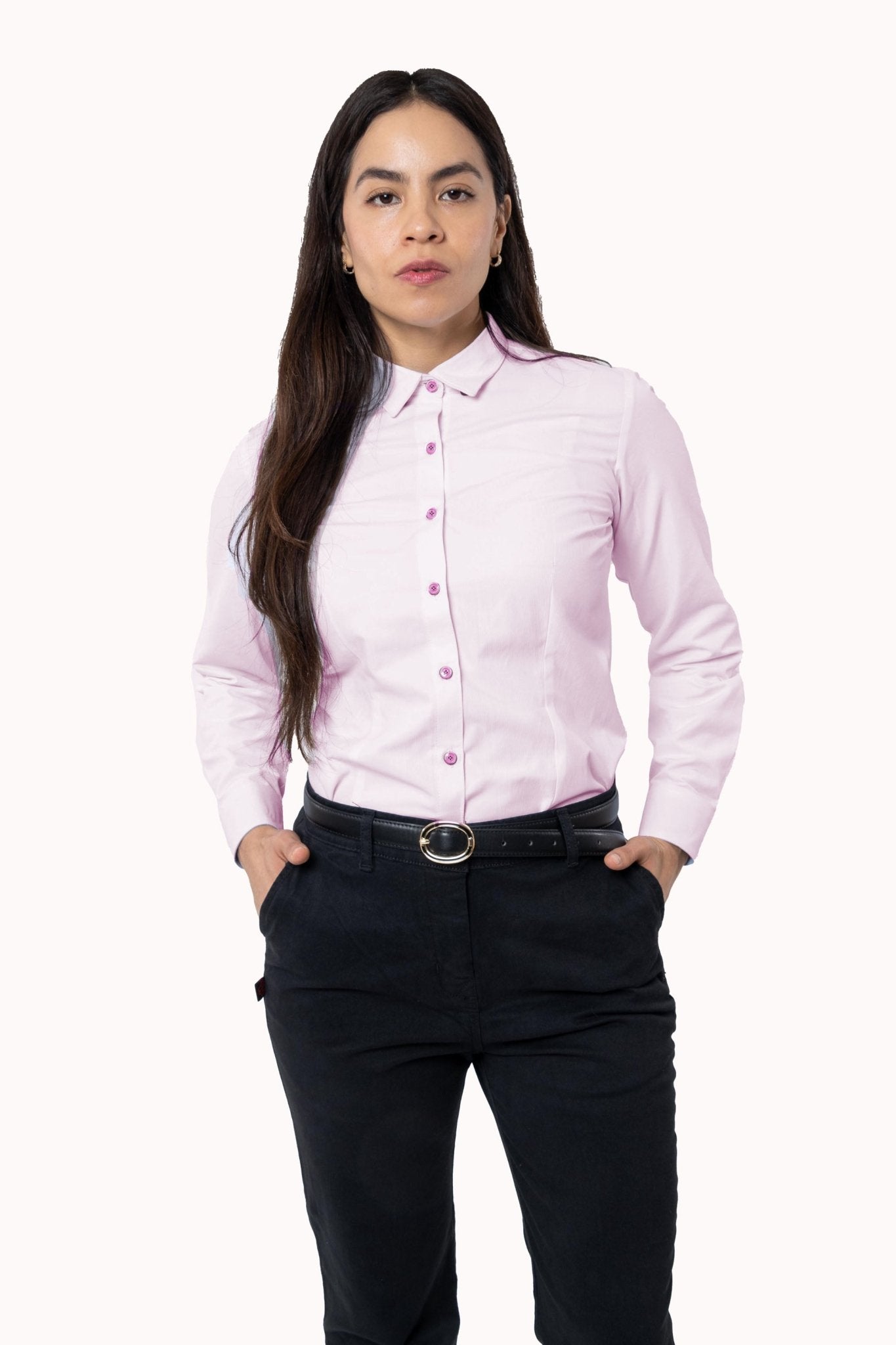 CAMISA FORMAL SLIM FIT MANGA LARGA BIRMINGHAM MUJER #Color_Rosa