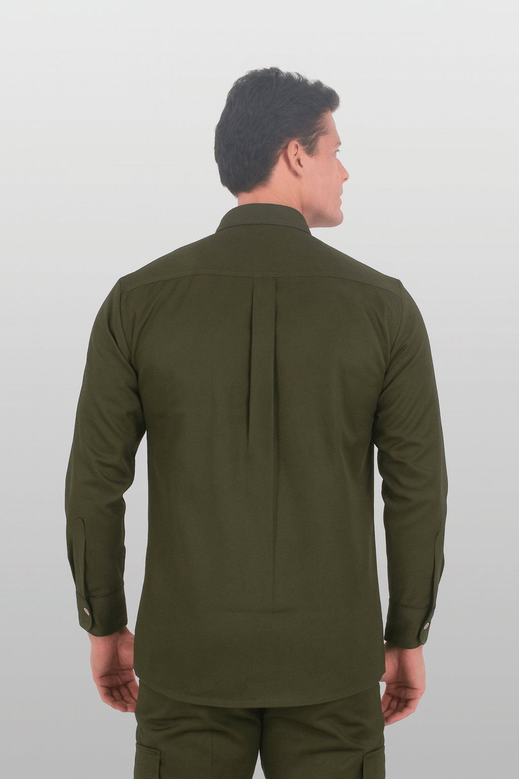 CAMISOLA CAIRO GABARDINA MANGA LARGA UNISEX #Color_Verde Oliva