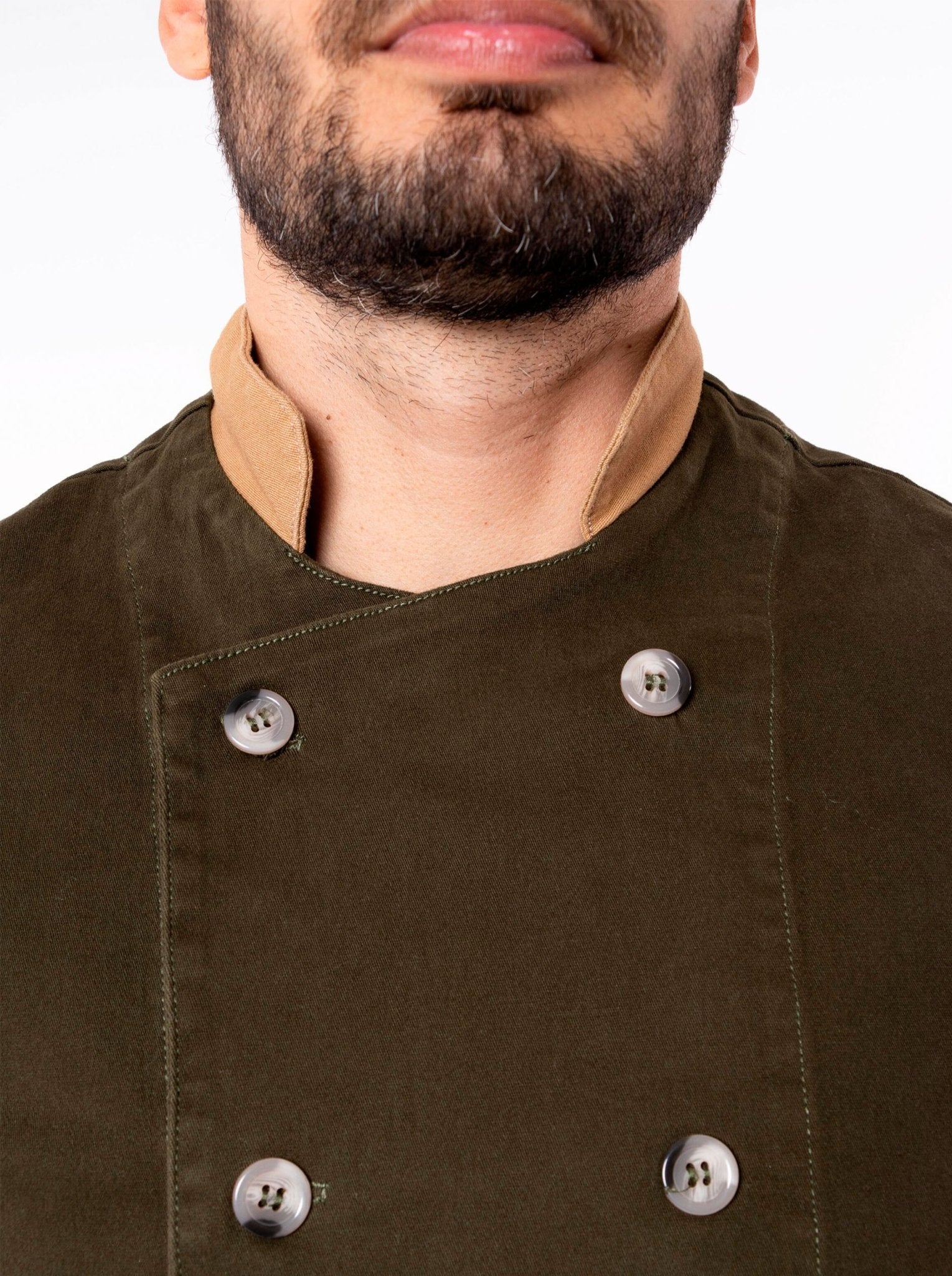 FILIPINA DE CHEF CORTE REGULAR MILÁN HOMBRE #Color_Verde Oliva