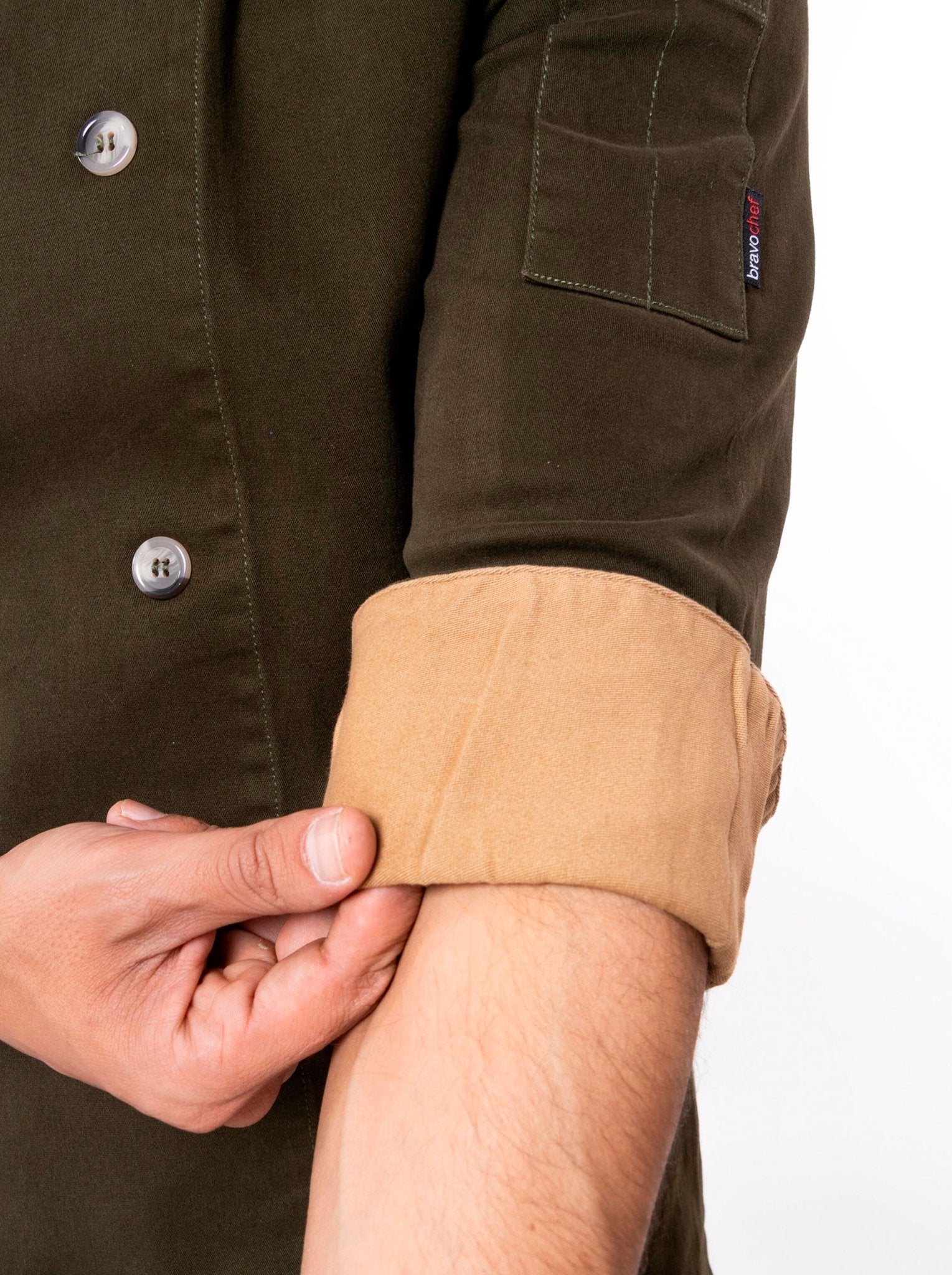 FILIPINA DE CHEF CORTE REGULAR MILÁN HOMBRE #Color_Verde Oliva