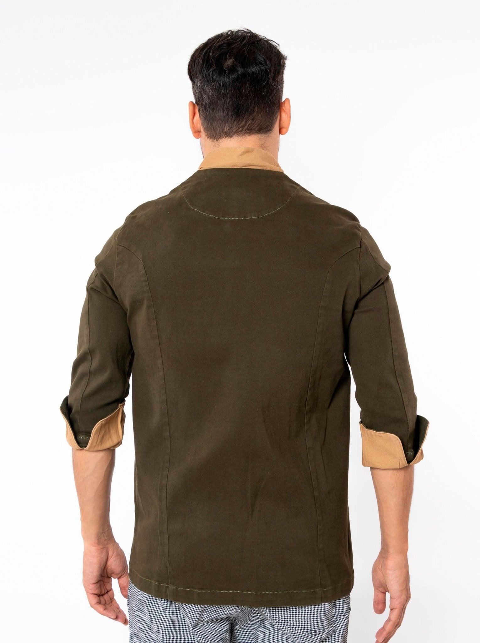 FILIPINA DE CHEF CORTE REGULAR MILÁN HOMBRE #Color_Verde Oliva