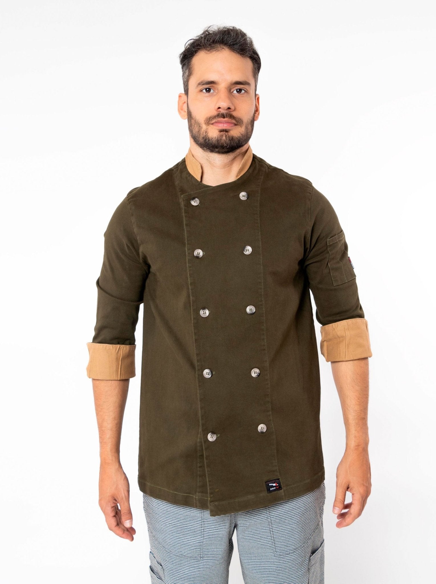 FILIPINA DE CHEF CORTE REGULAR MILÁN HOMBRE #Color_Verde Oliva