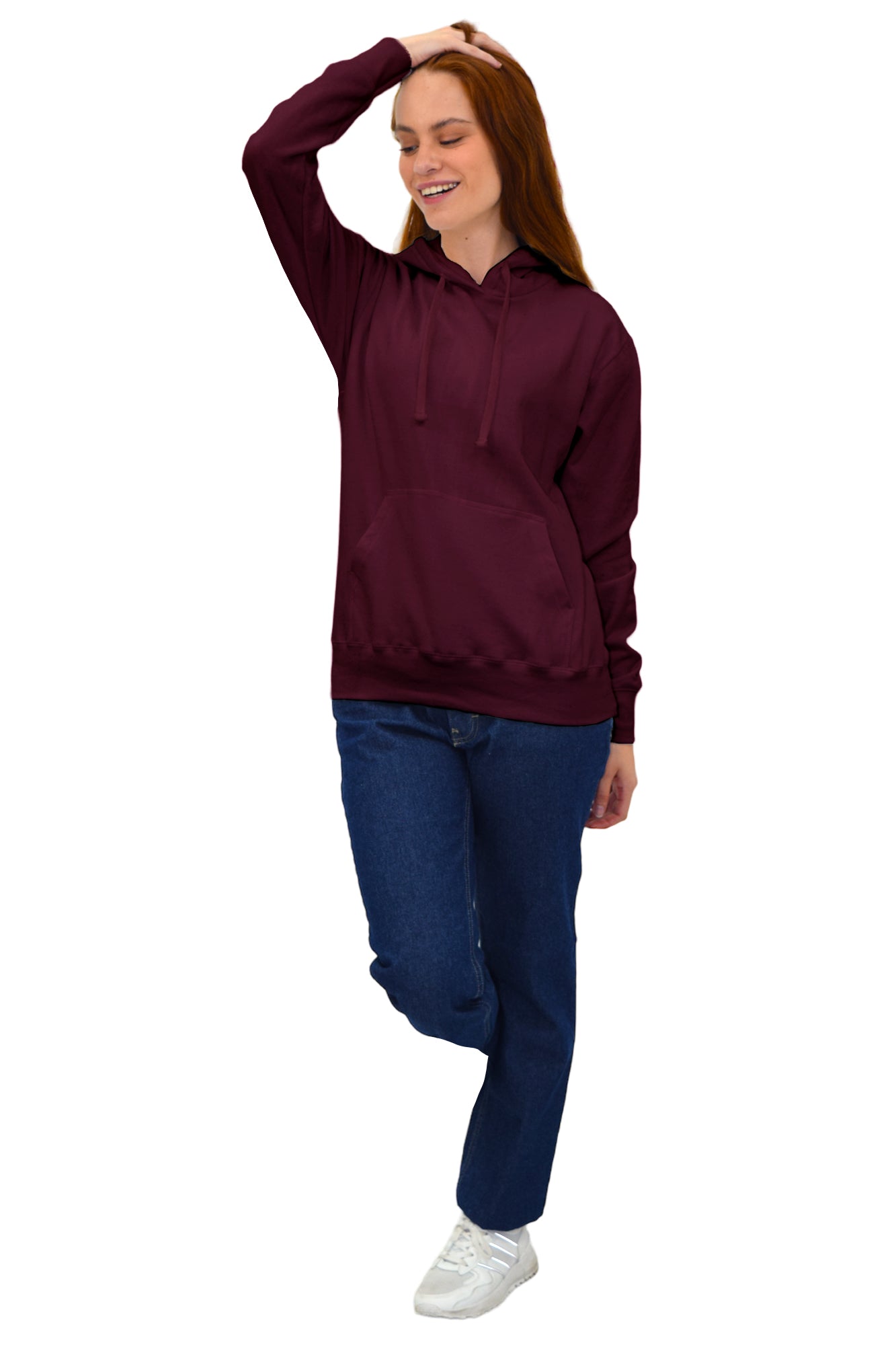 SUDADERA CON CAPUCHA AMBERES UNISEX #Color_Vino