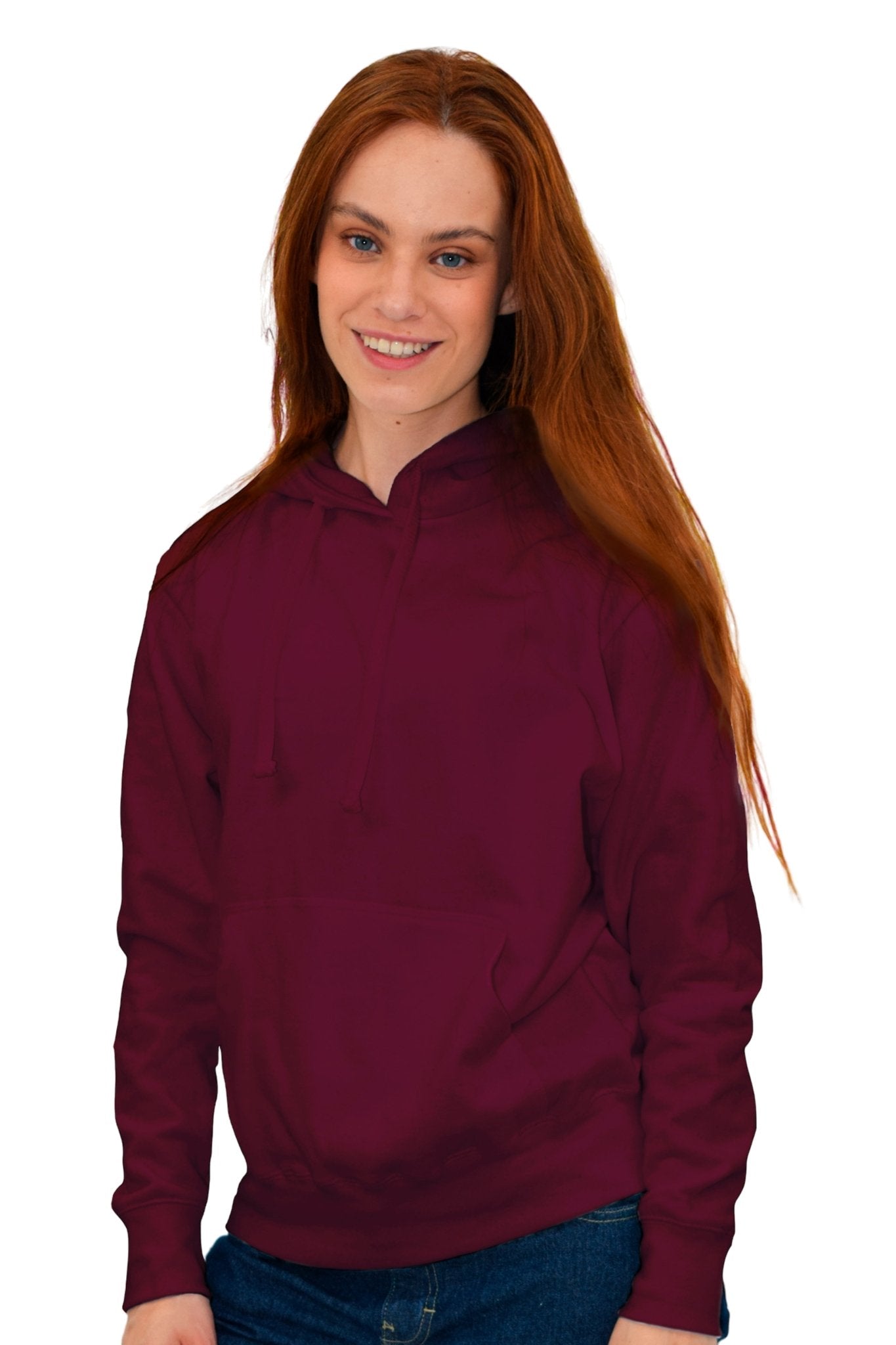 SUDADERA CON CAPUCHA AMBERES UNISEX #Color_Vino