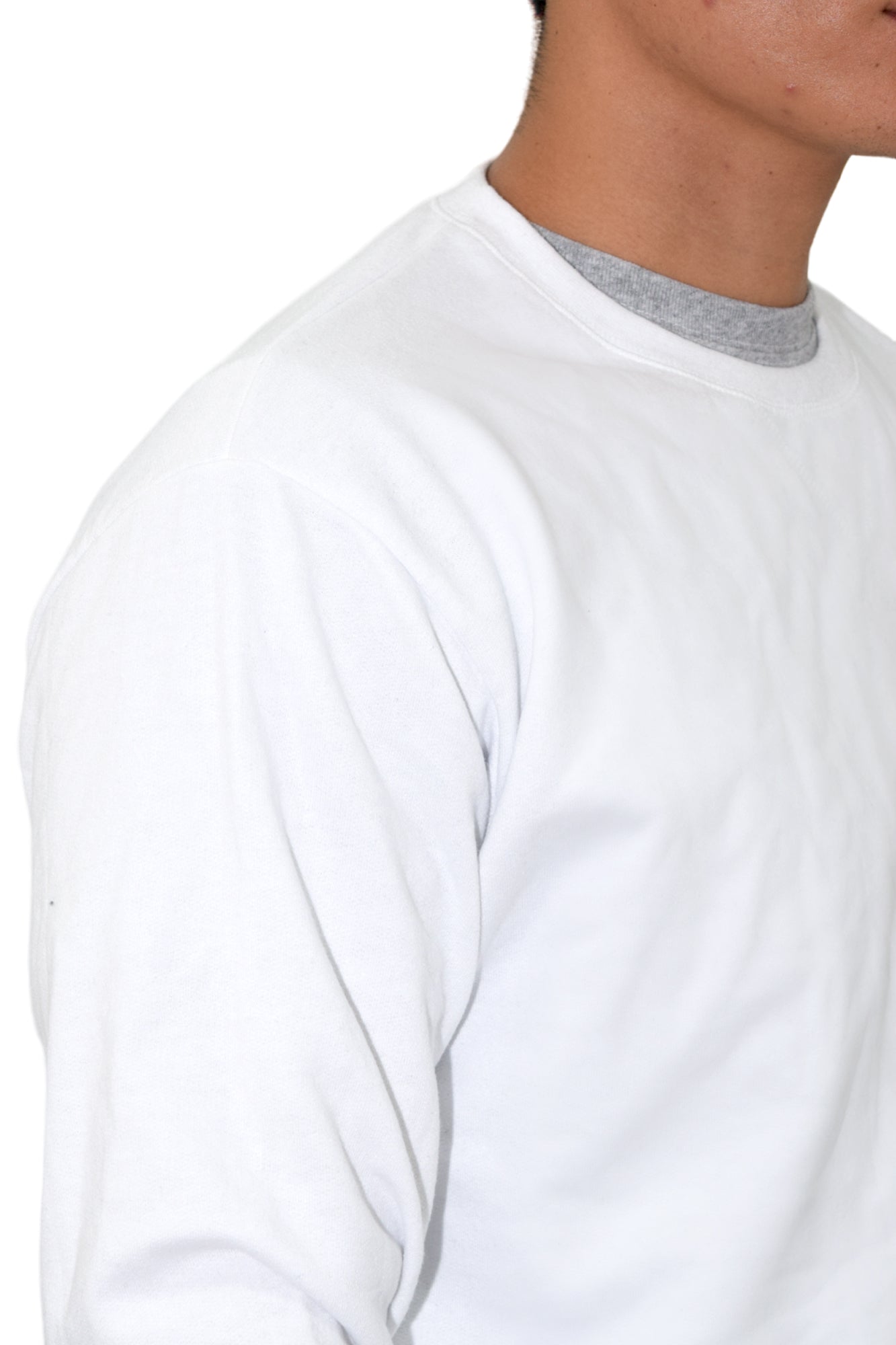 SUDADERA CUELLO REDONDO BRUSELAS UNISEX #Color_Blanco