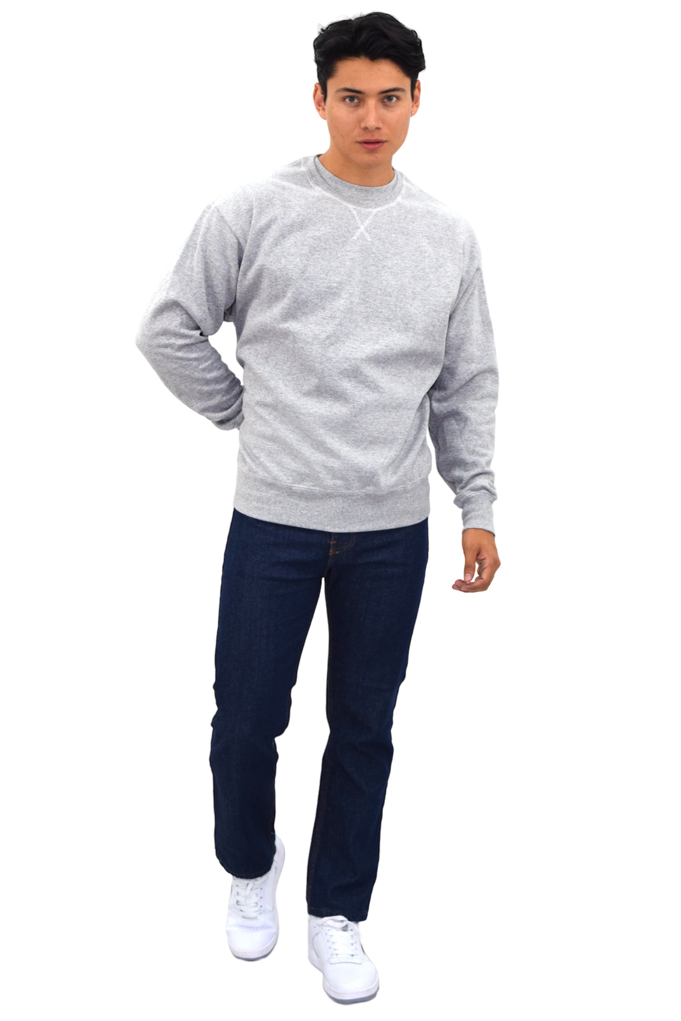 SUDADERA CUELLO REDONDO BRUSELAS UNISEX #Color_Gris