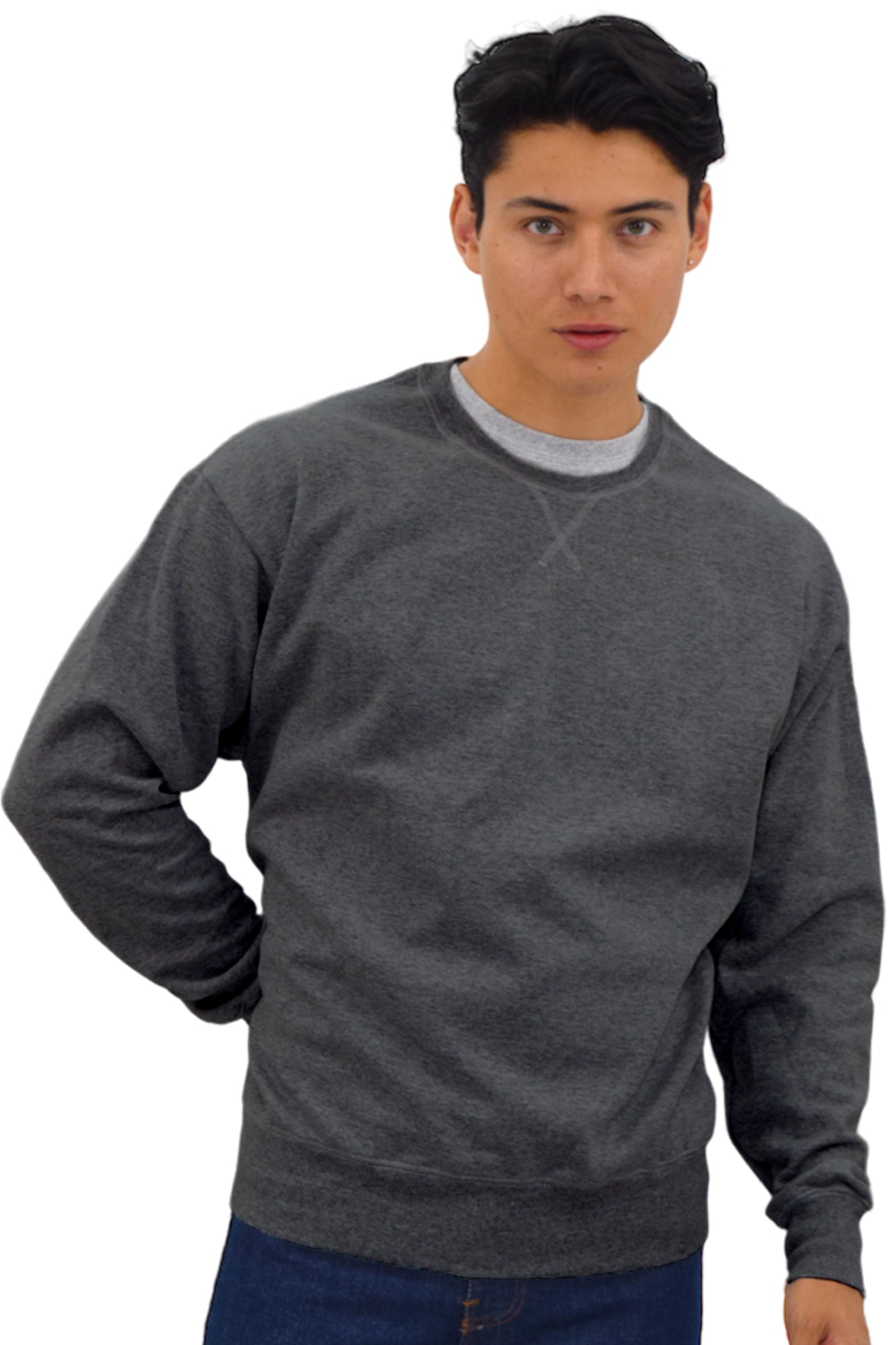 SUDADERA CUELLO REDONDO BRUSELAS UNISEX #Color_Gris Oxford