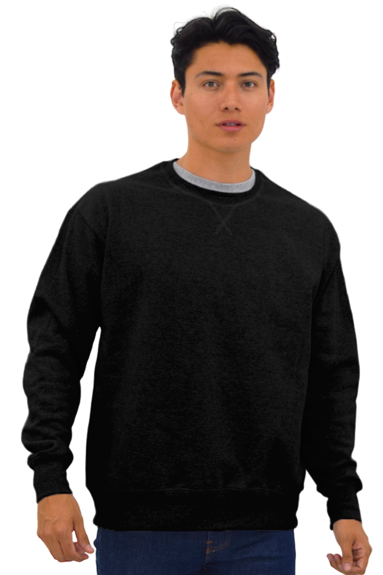 SUDADERA CUELLO REDONDO BRUSELAS UNISEX #Color_Negro