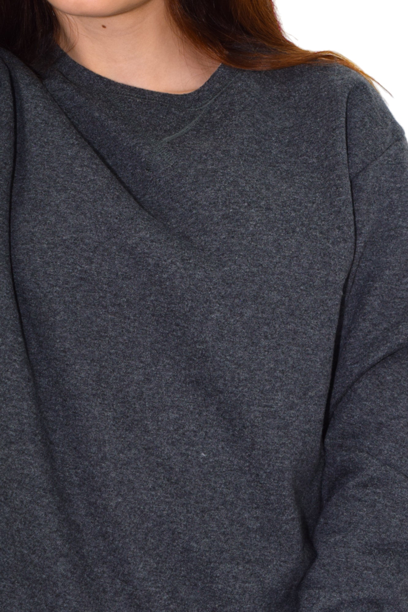 SUDADERA CUELLO REDONDO BRUSELAS MUJER #Color_Gris Oxford