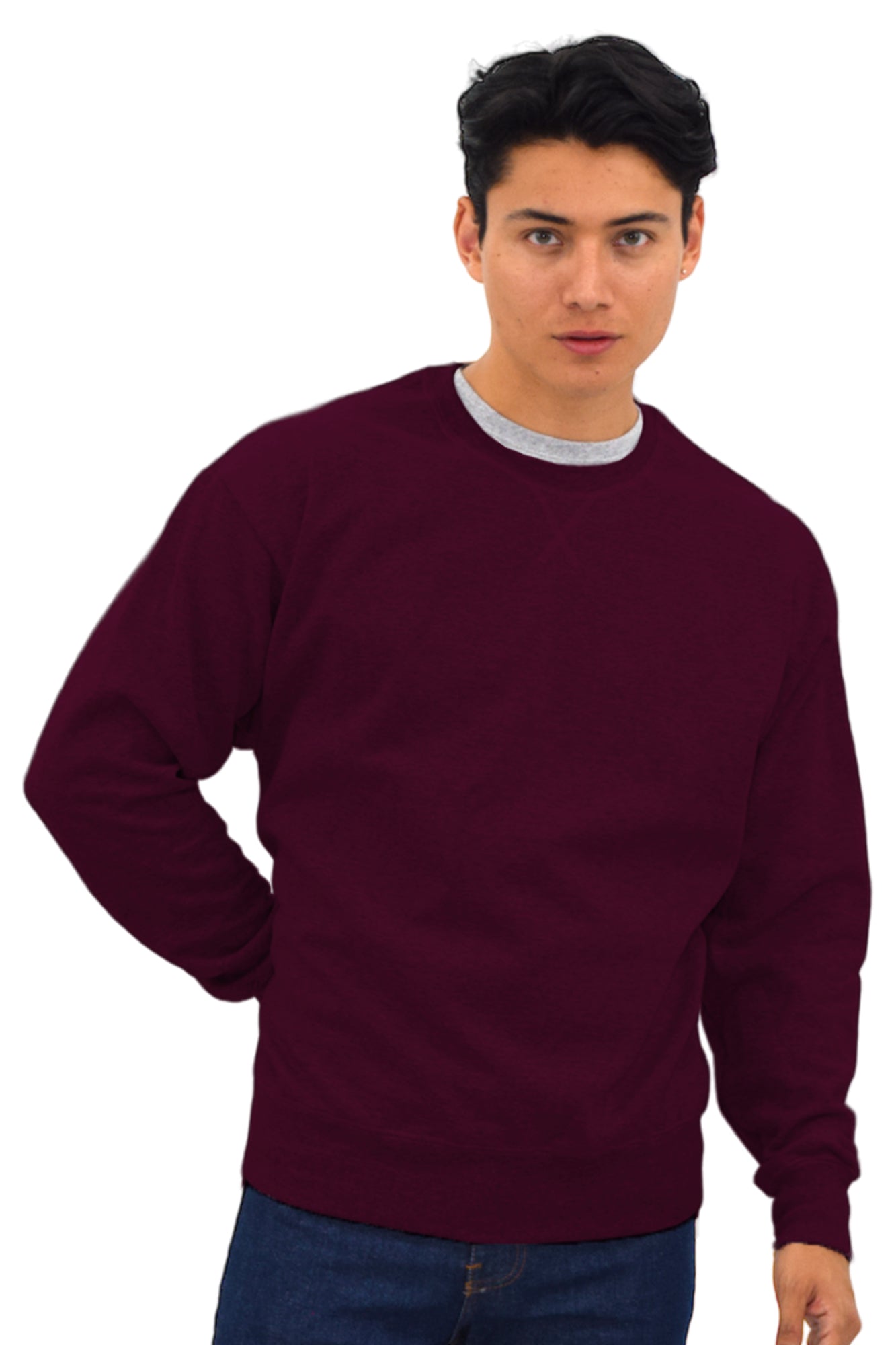 SUDADERA CUELLO REDONDO BRUSELAS UNISEX #Color_Vino
