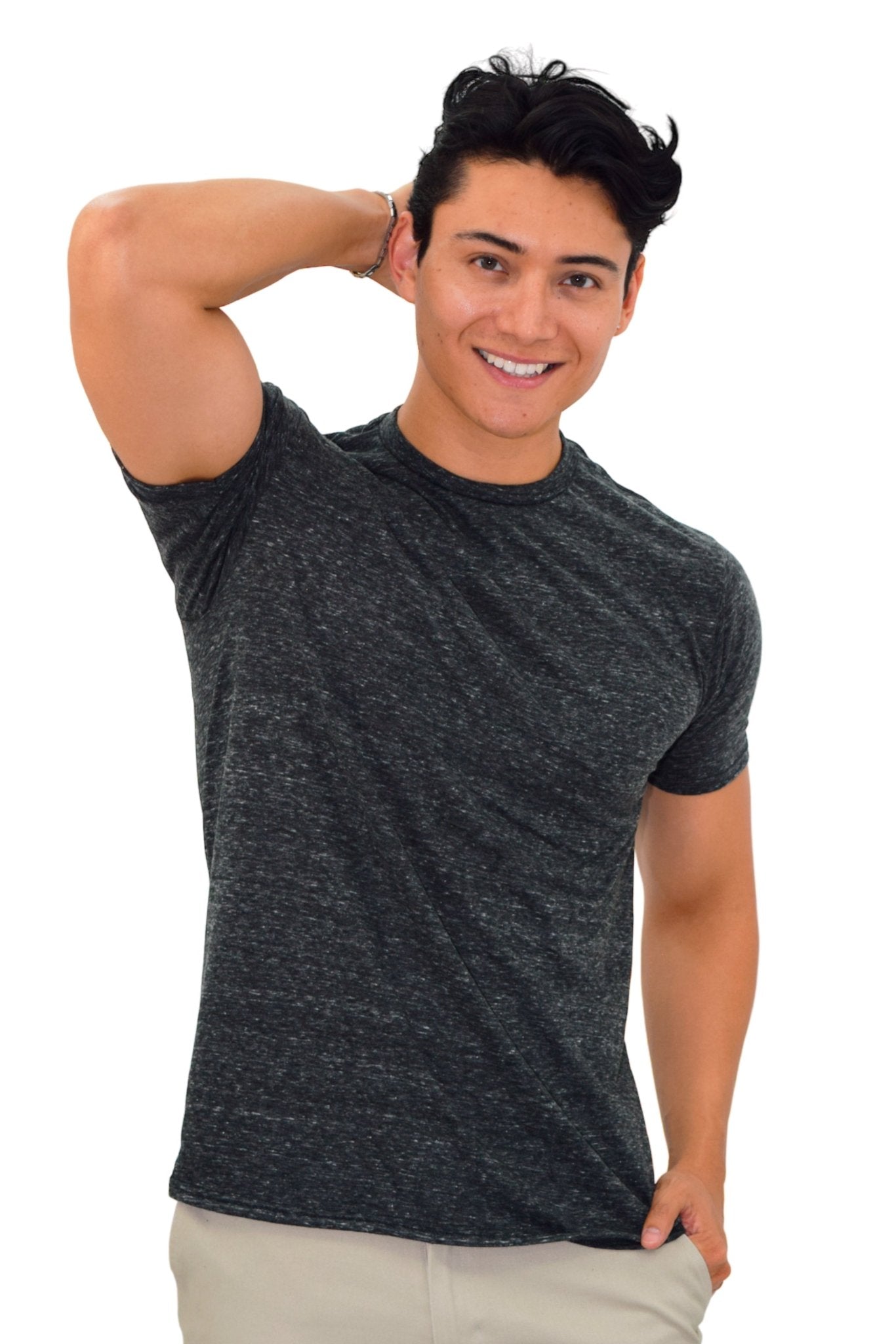 PLAYERA CUELLO REDONDO JASPE SPARTA HOMBRE #Color_Negro